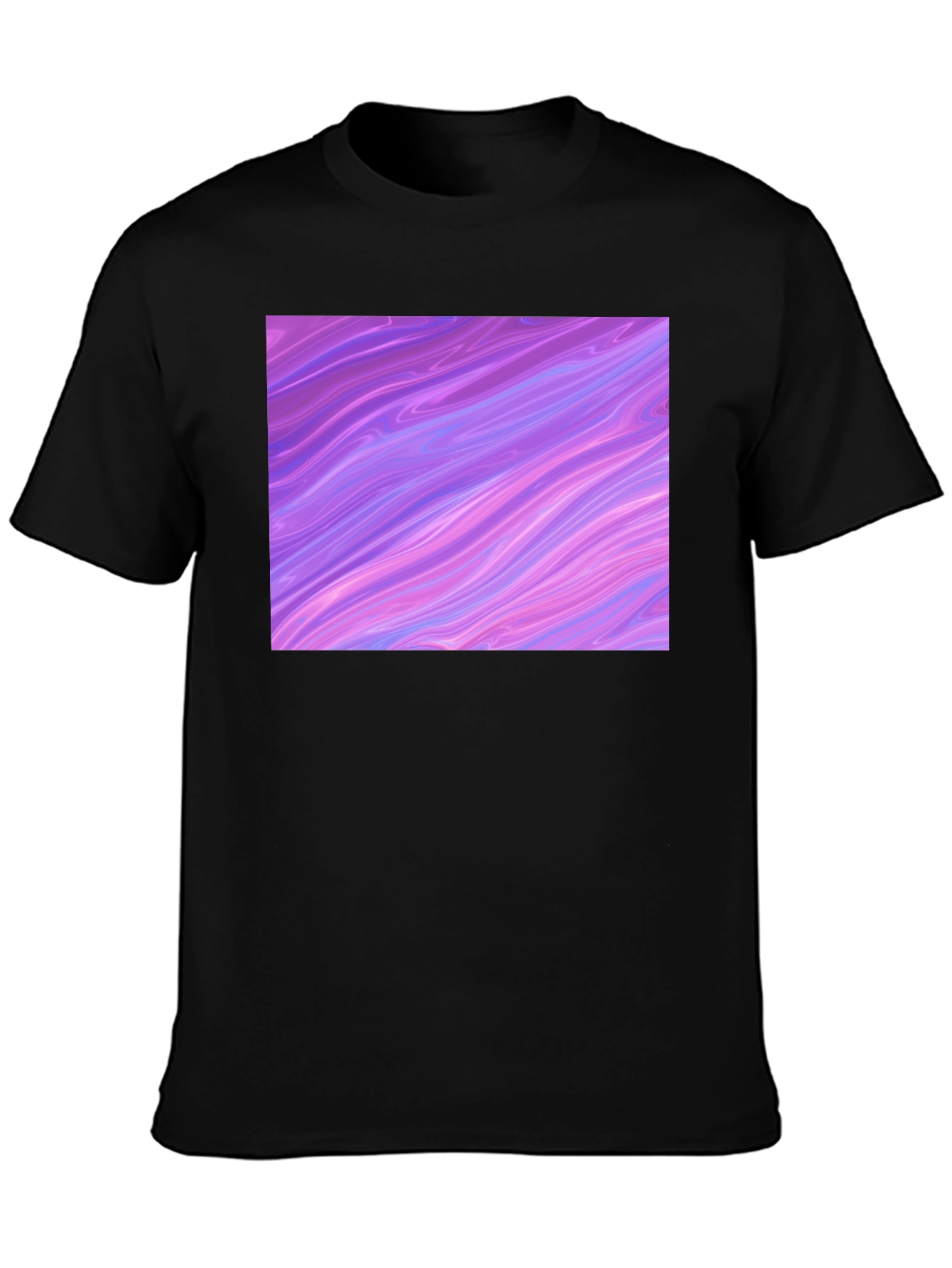 Abstract Swirl Graphic Tee - Black