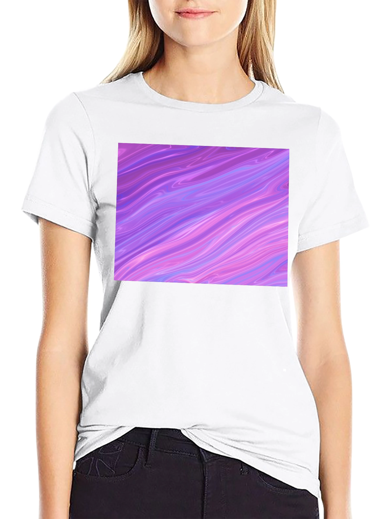 Abstract Swirl Graphic Tee - Black