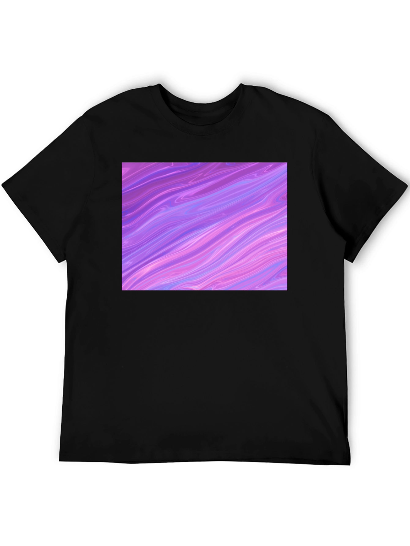 Abstract Swirl Graphic Tee - Black