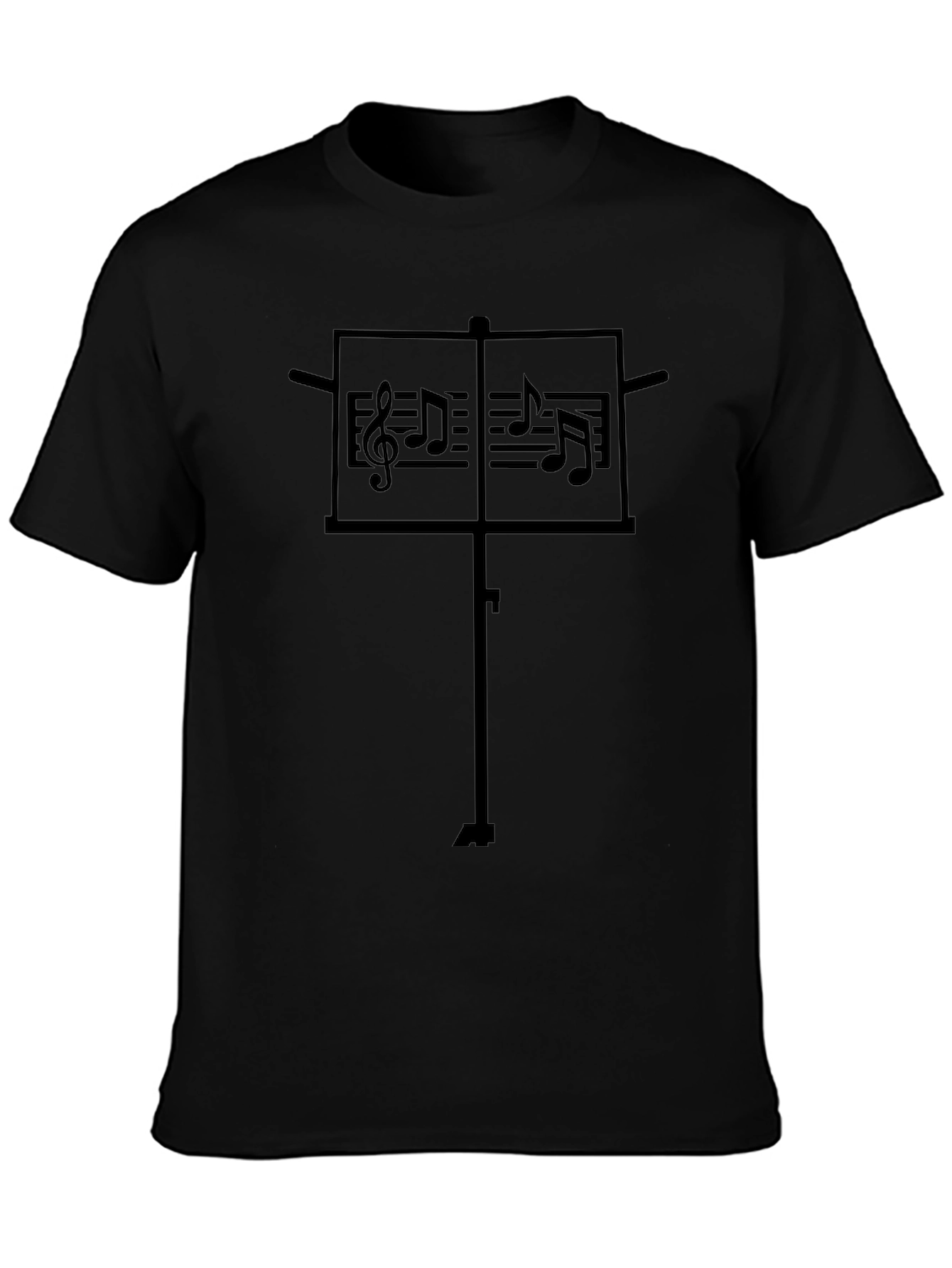 Music Stand Graphic Tee - Musicians Black T-Shirt