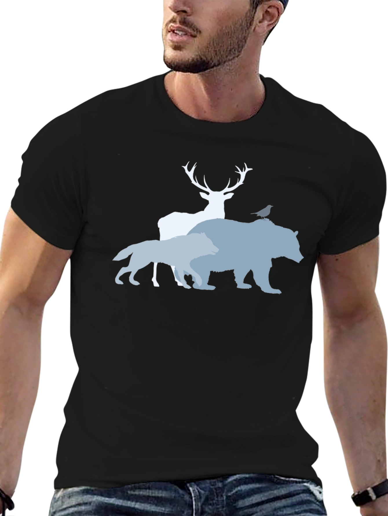 Wildlife Trio Graphic Tee - Black