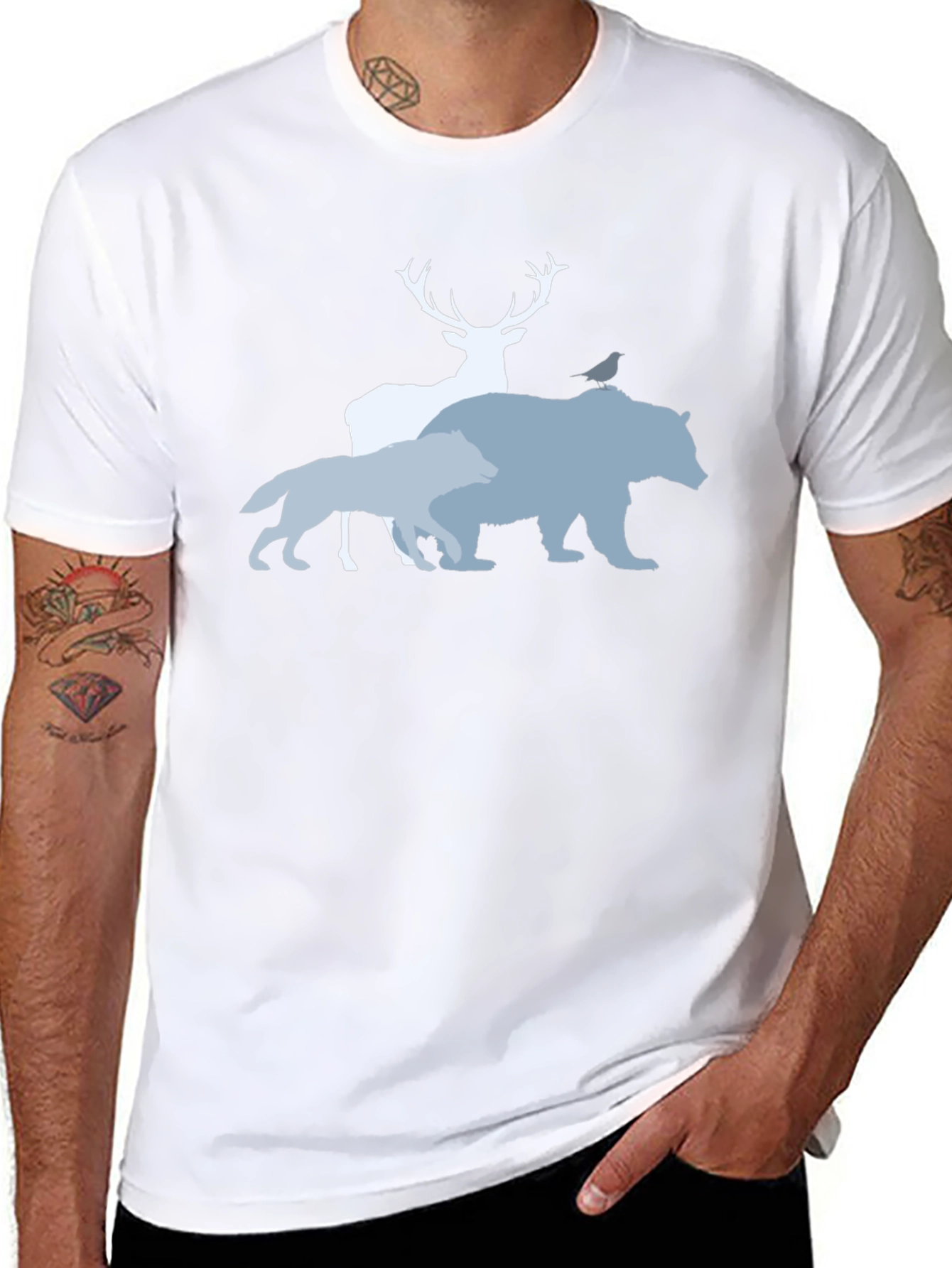 Wildlife Trio Graphic Tee - Black