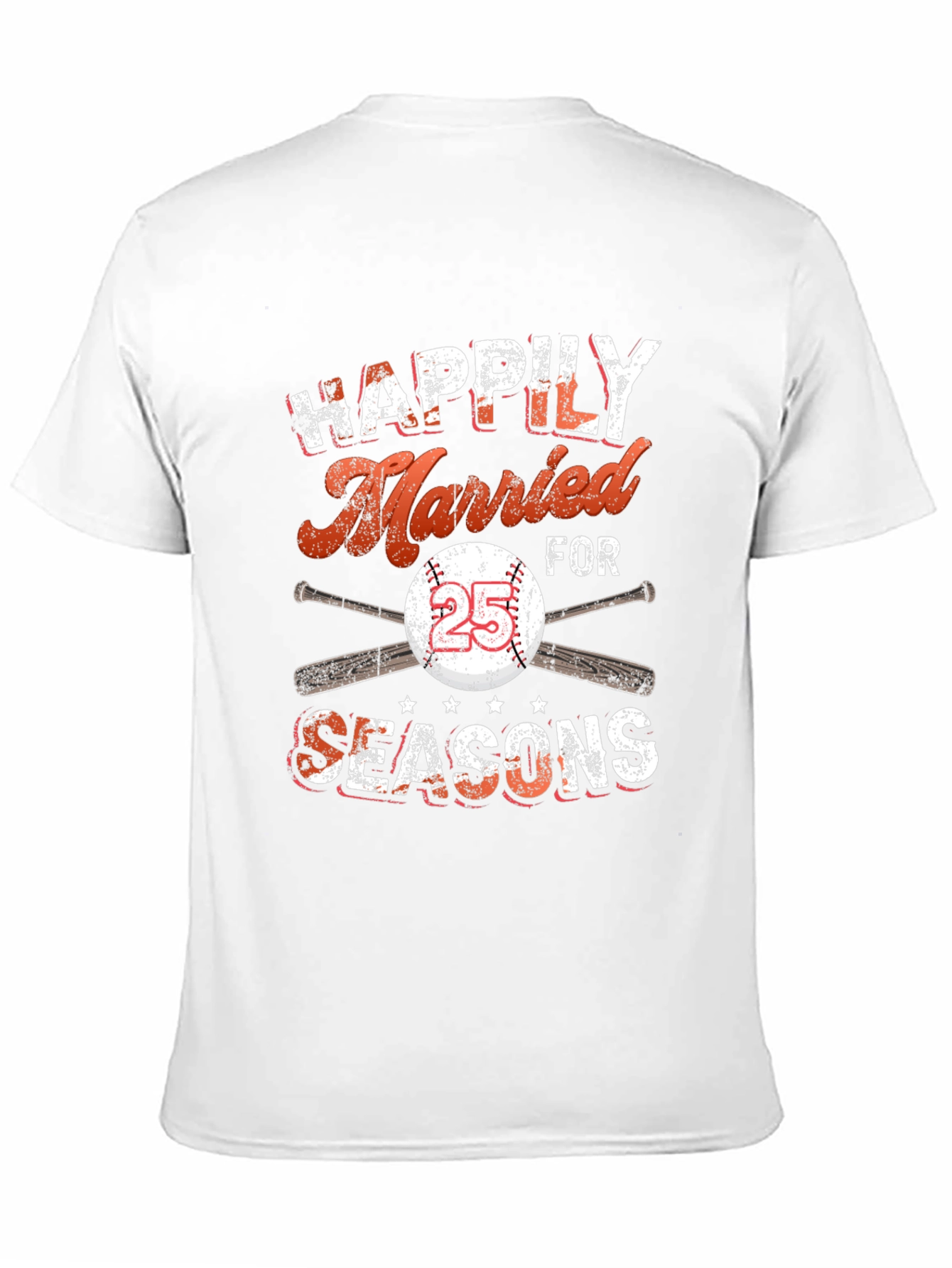 Happily Married for 25 Seasons Baseball T-Shirt