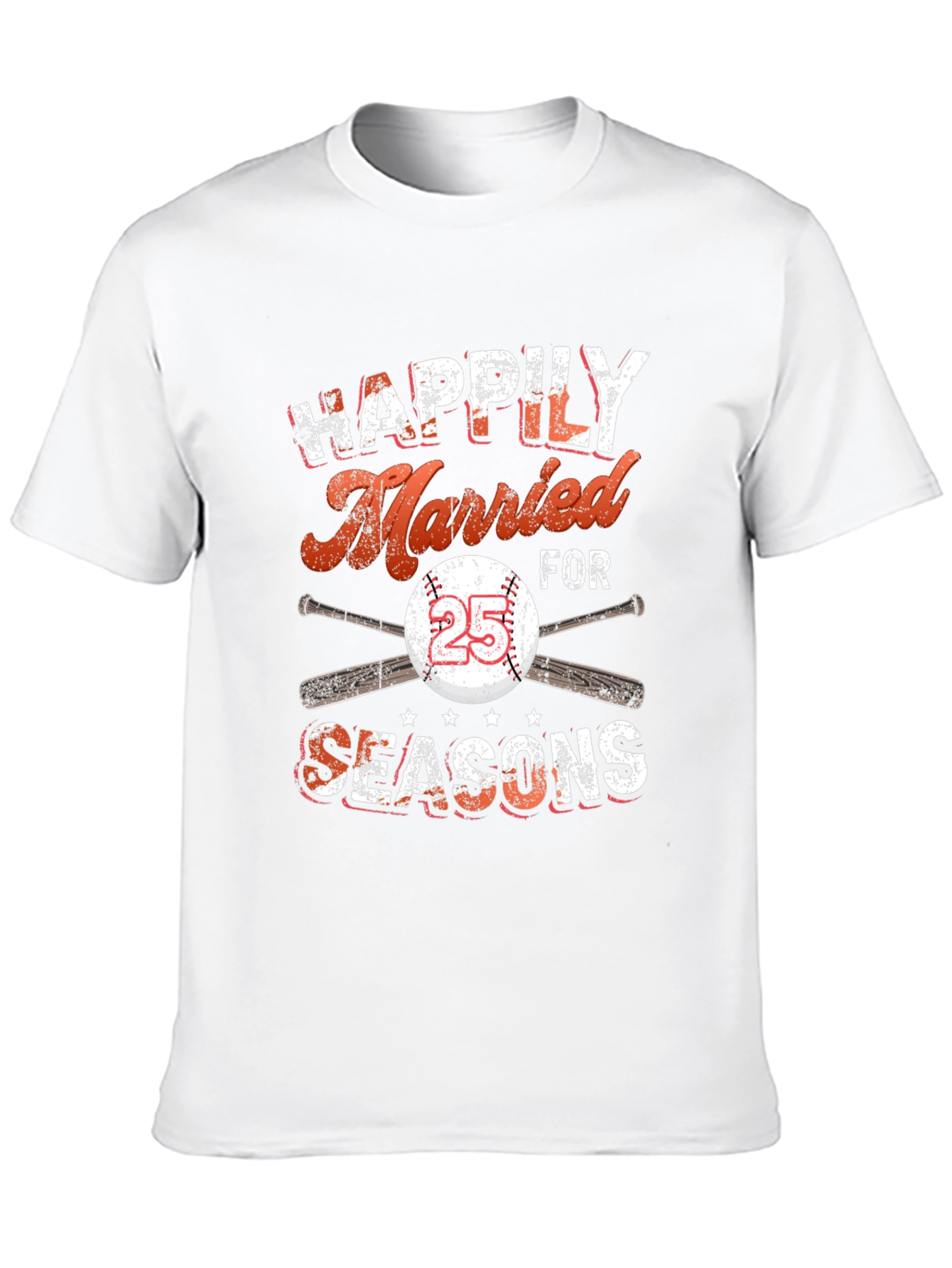 Happily Married for 25 Seasons Baseball T-Shirt