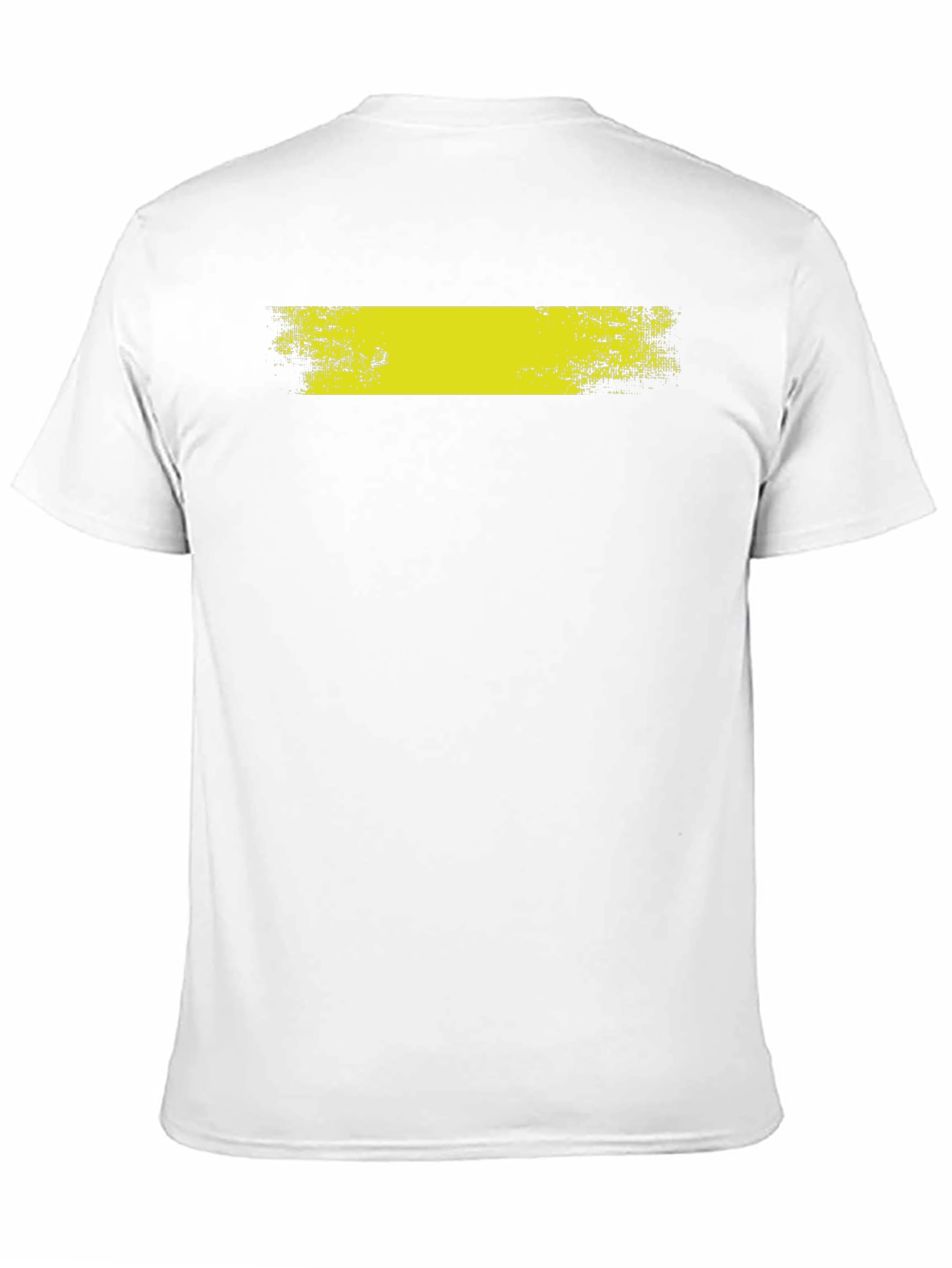 Black T-Shirt with Distressed Yellow Bar Graphic