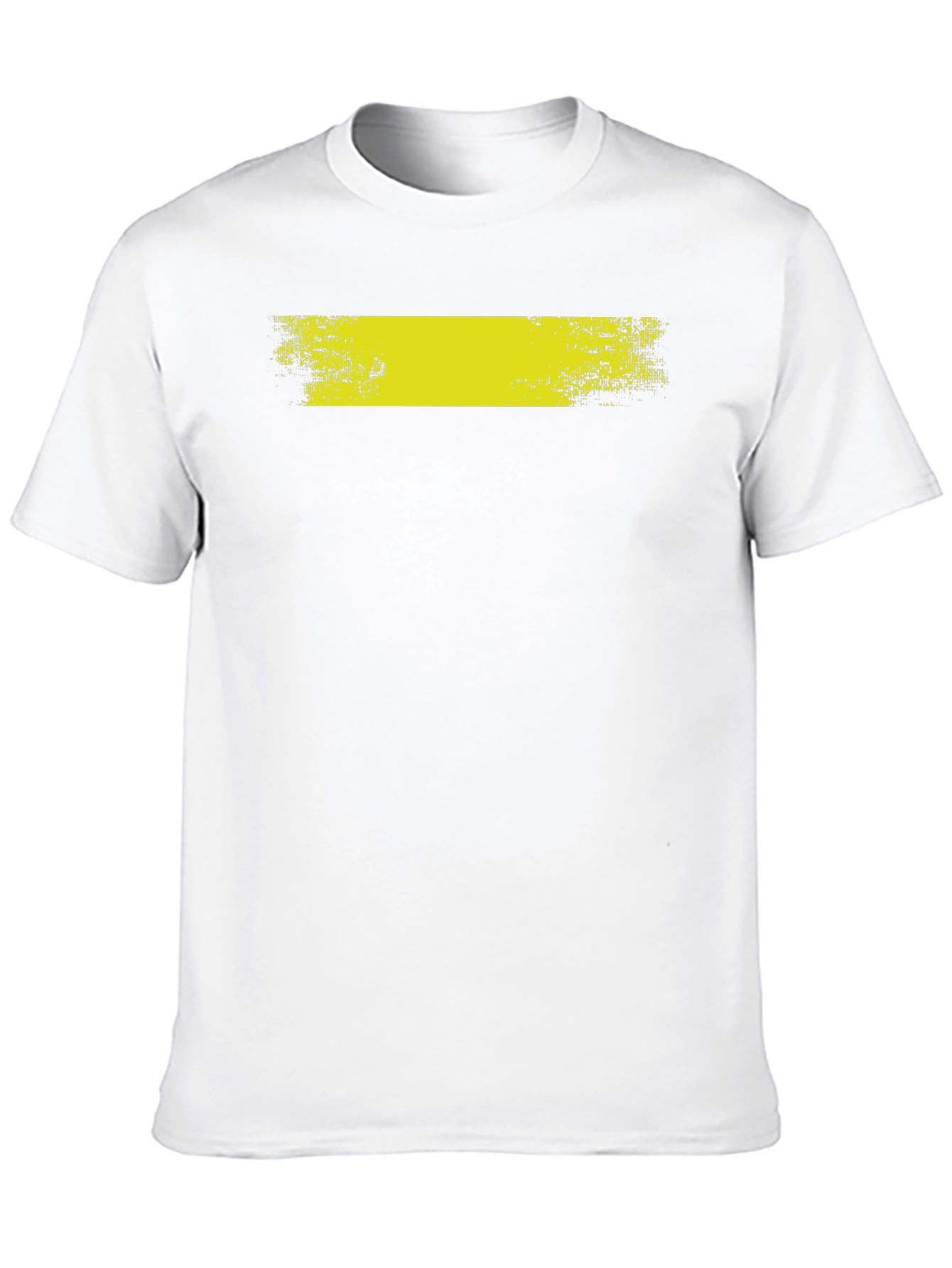 Black T-Shirt with Distressed Yellow Bar Graphic