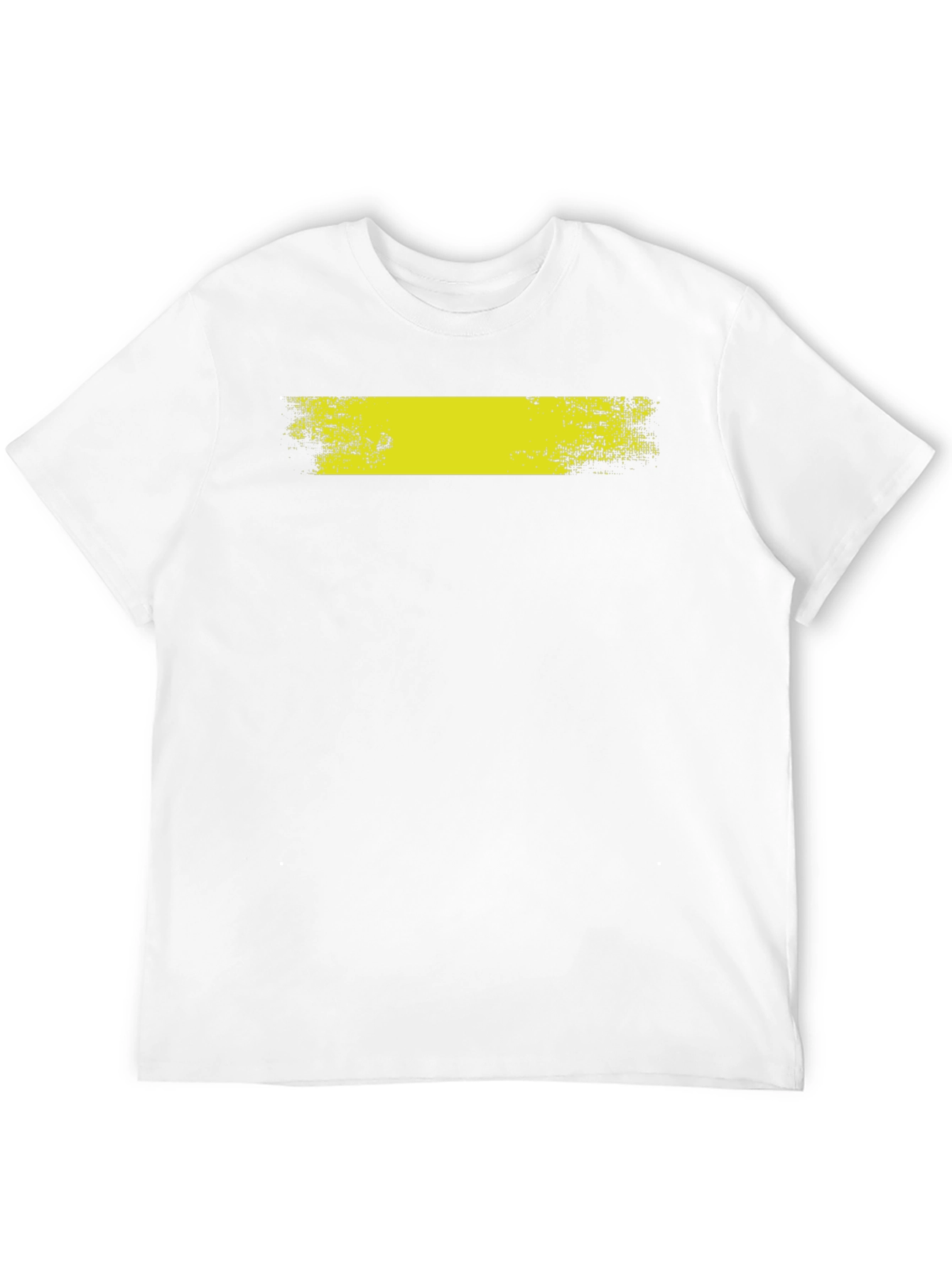 Black T-Shirt with Distressed Yellow Bar Graphic