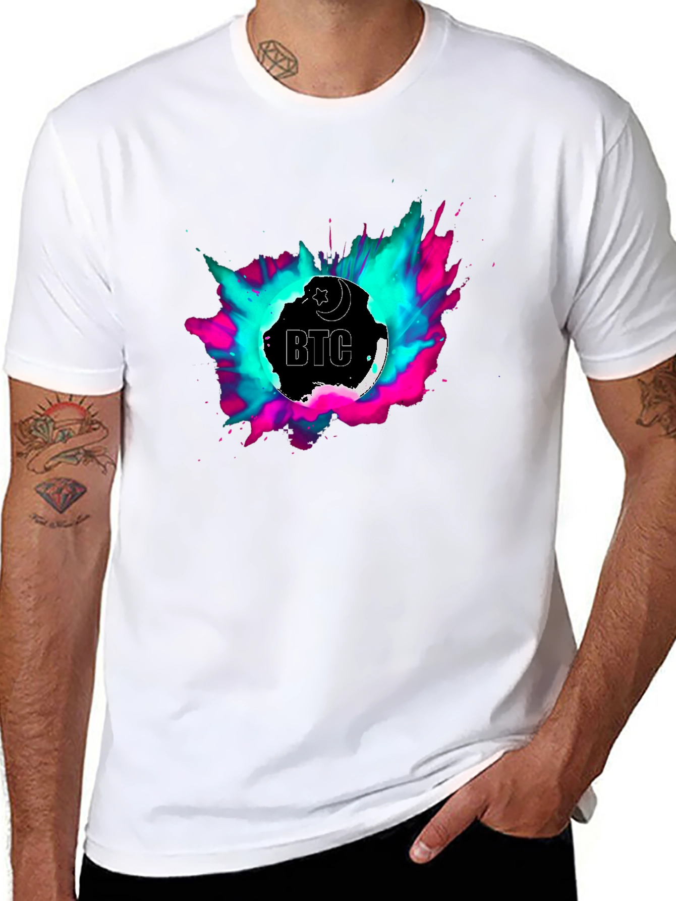 BTC T-Shirt - Crescent Moon Crypto Tee