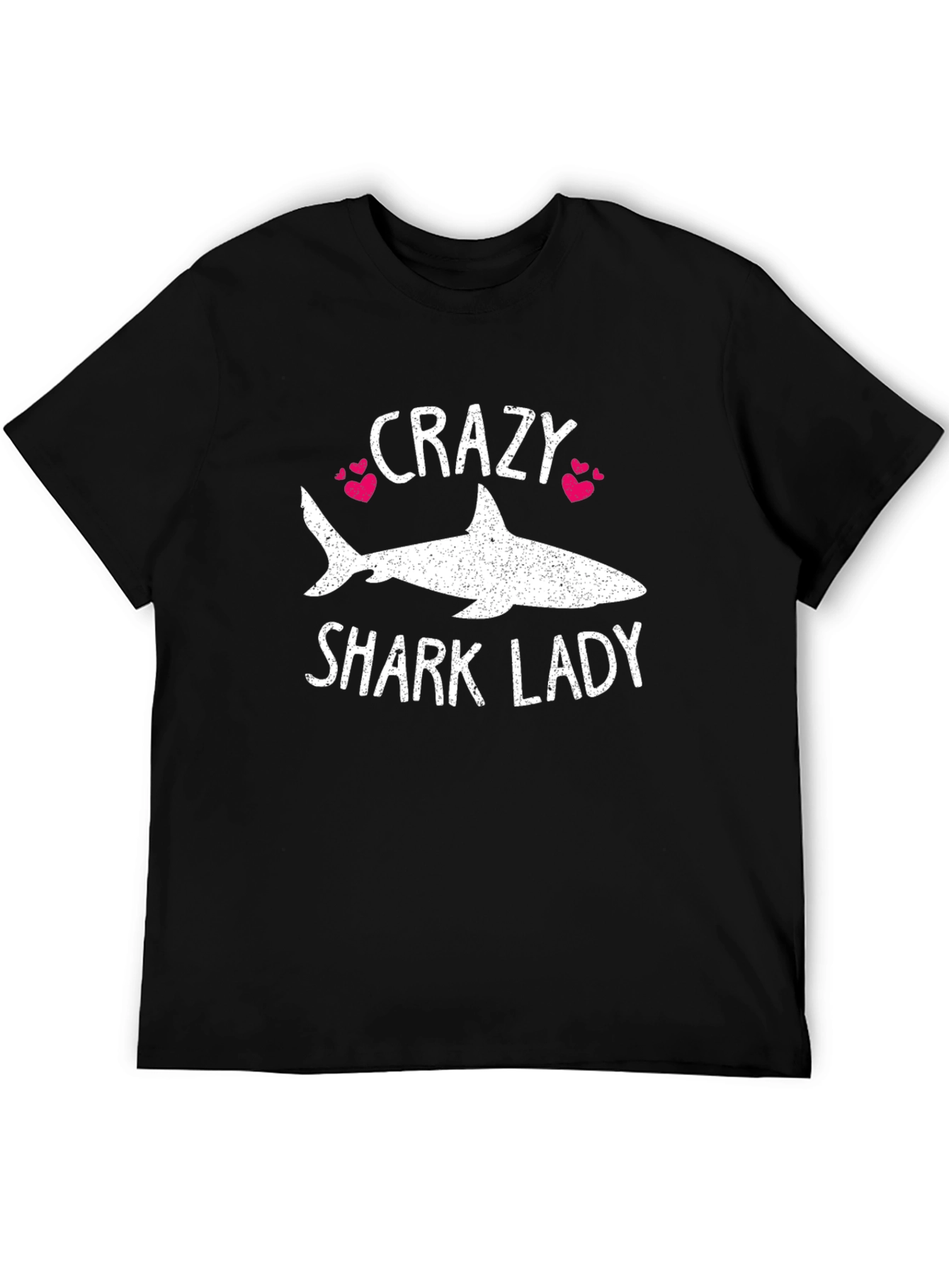 Crazy Shark Lady Black T-Shirt