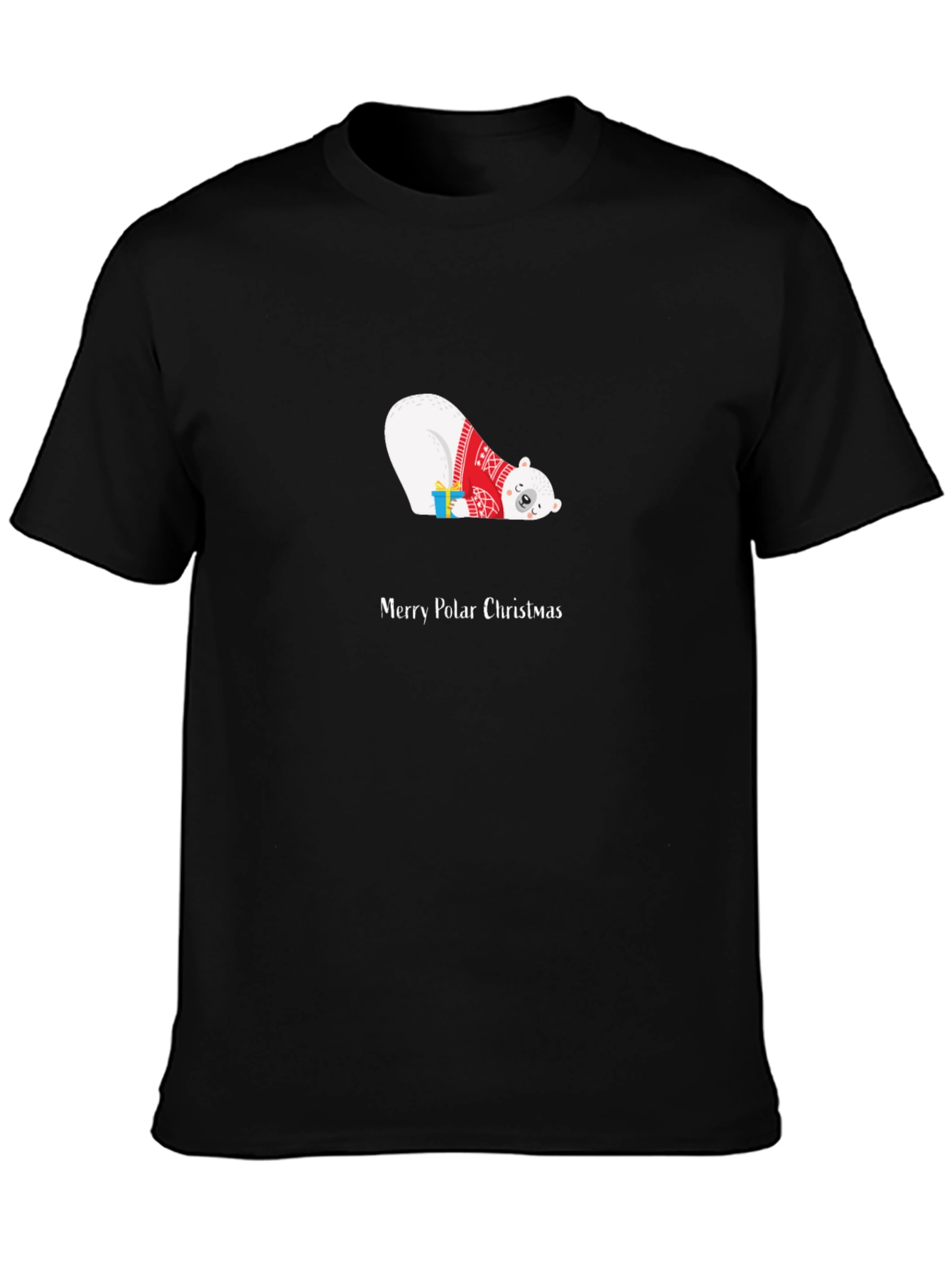 Merry Polar Christmas Graphic T-Shirt - Black