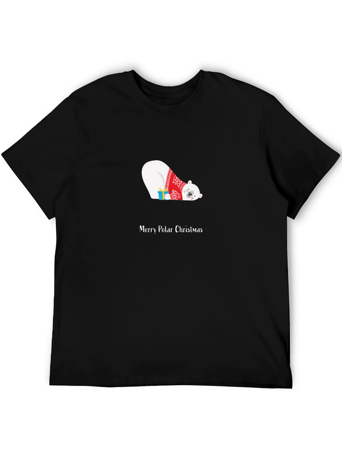 Merry Polar Christmas Graphic T-Shirt - Black