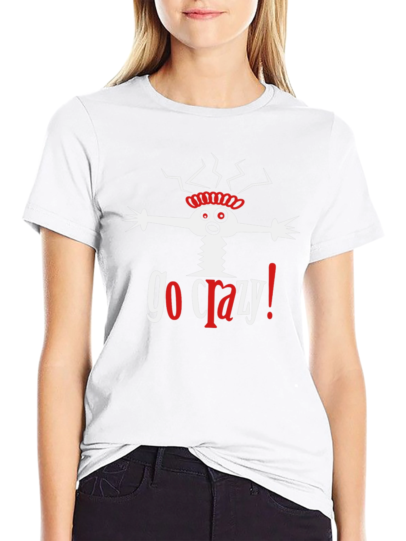 Go Crazy! Graphic Print Black T-Shirt