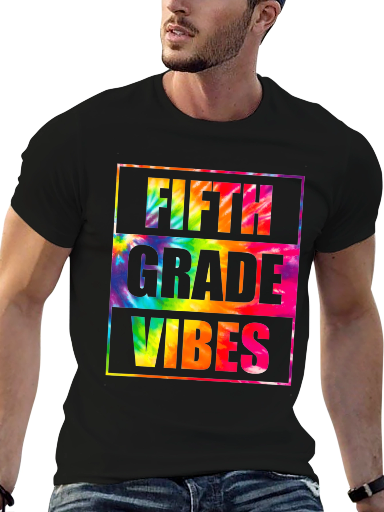 Fifth Grade Vibes Tie-Dye Graphic T-Shirt