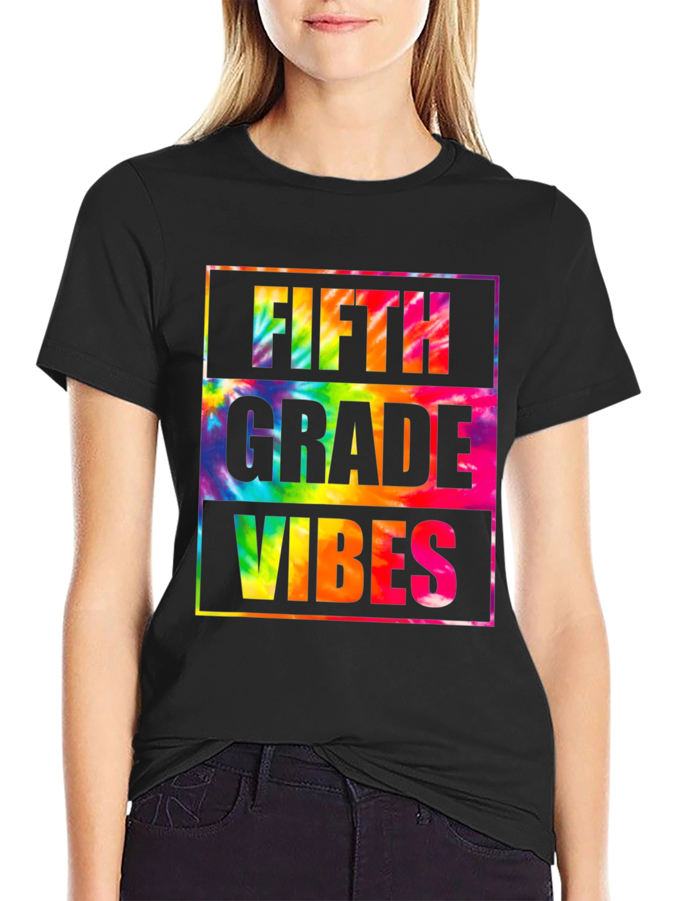 Fifth Grade Vibes Tie-Dye Graphic T-Shirt