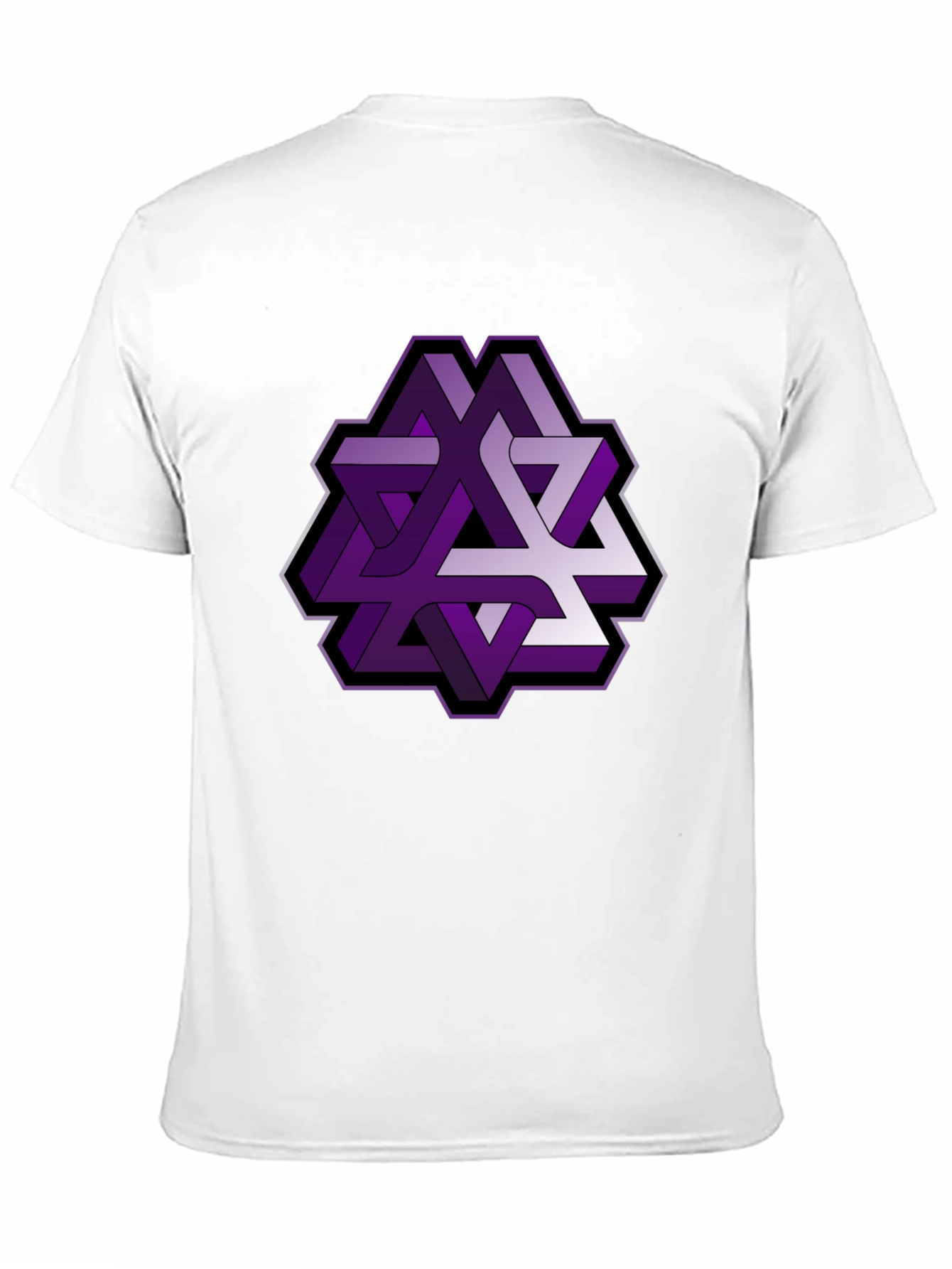 Optical Illusion Graphic Tee - Purple Geometric Design