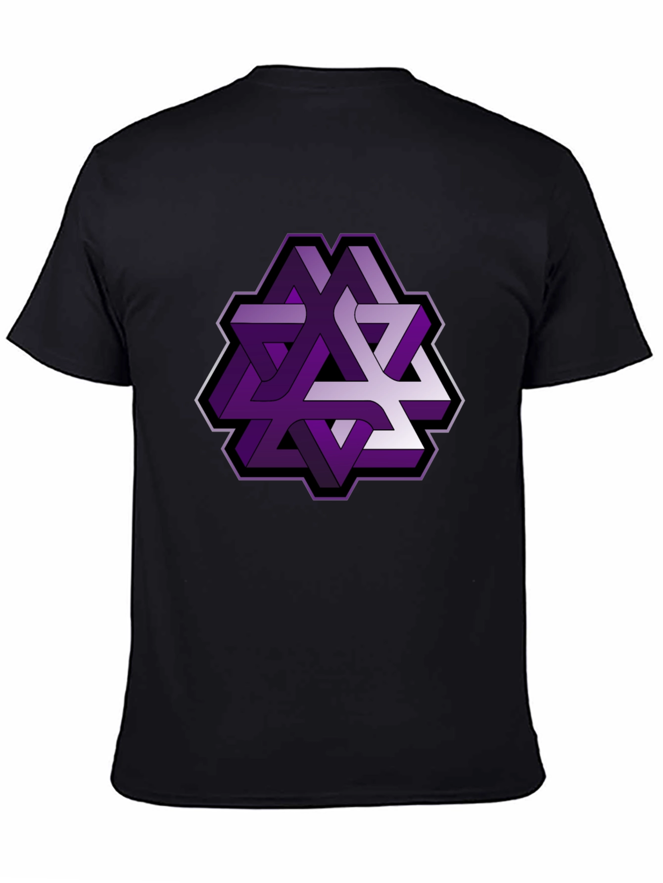 Optical Illusion Graphic Tee - Purple Geometric Design