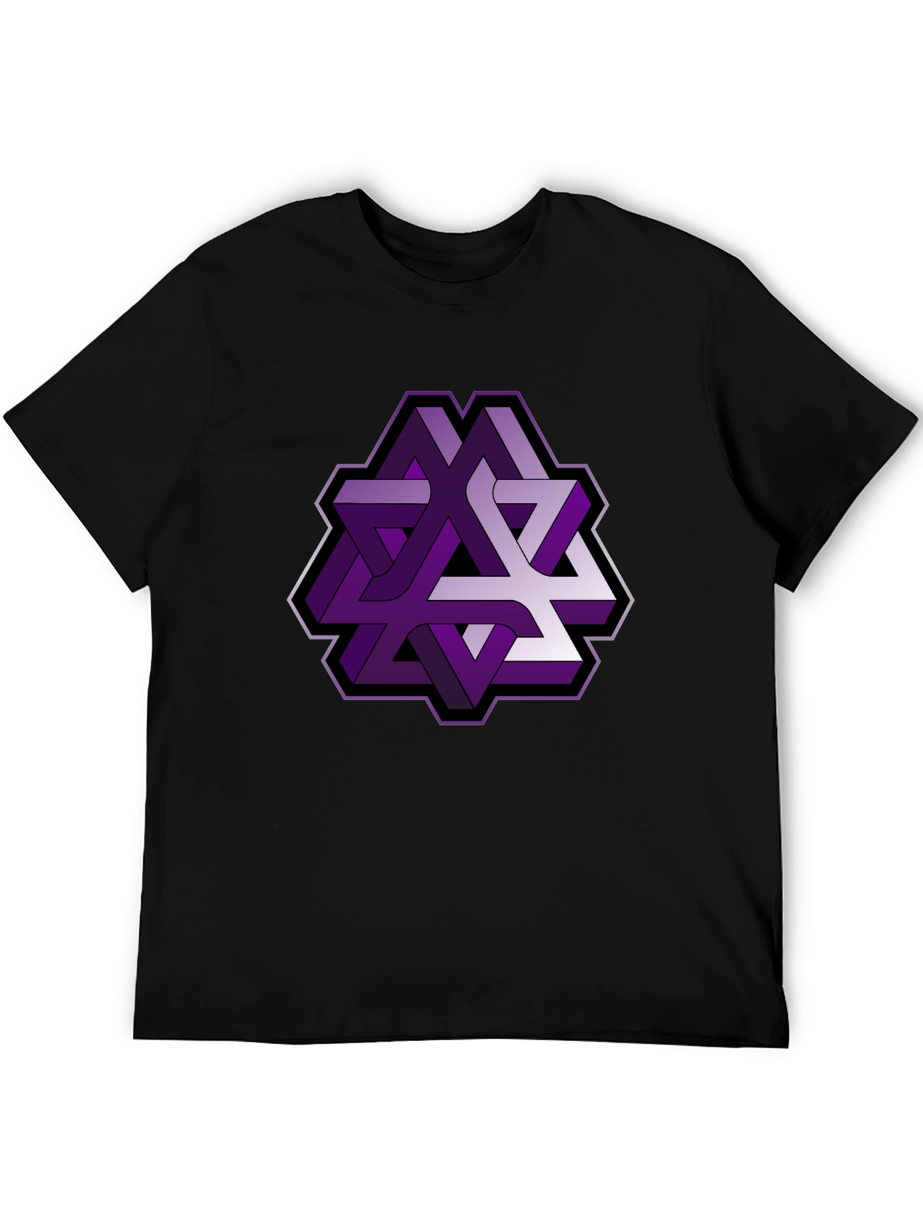 Optical Illusion Graphic Tee - Purple Geometric Design