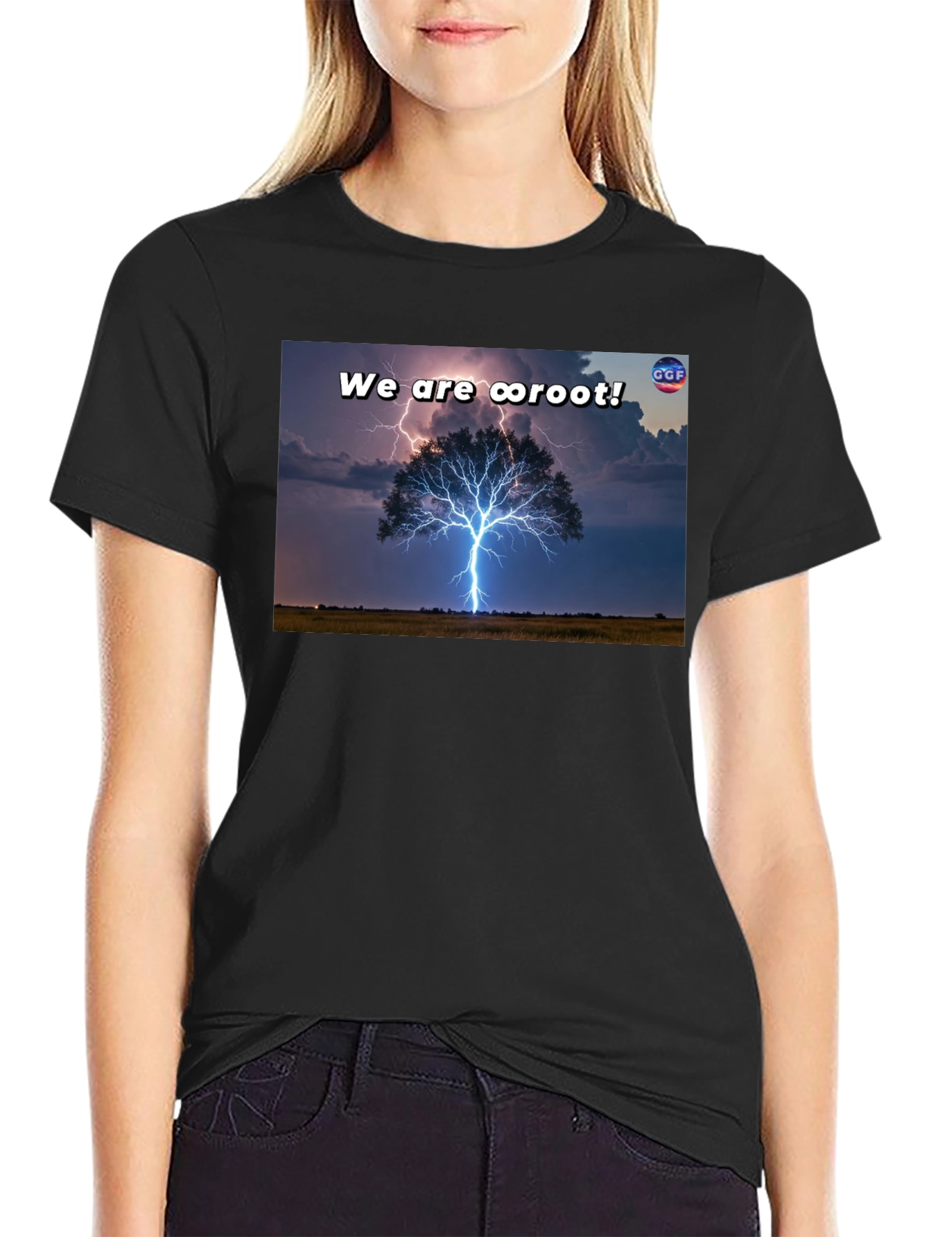 Electric Root T-Shirt: Tree Lightning Strike Design