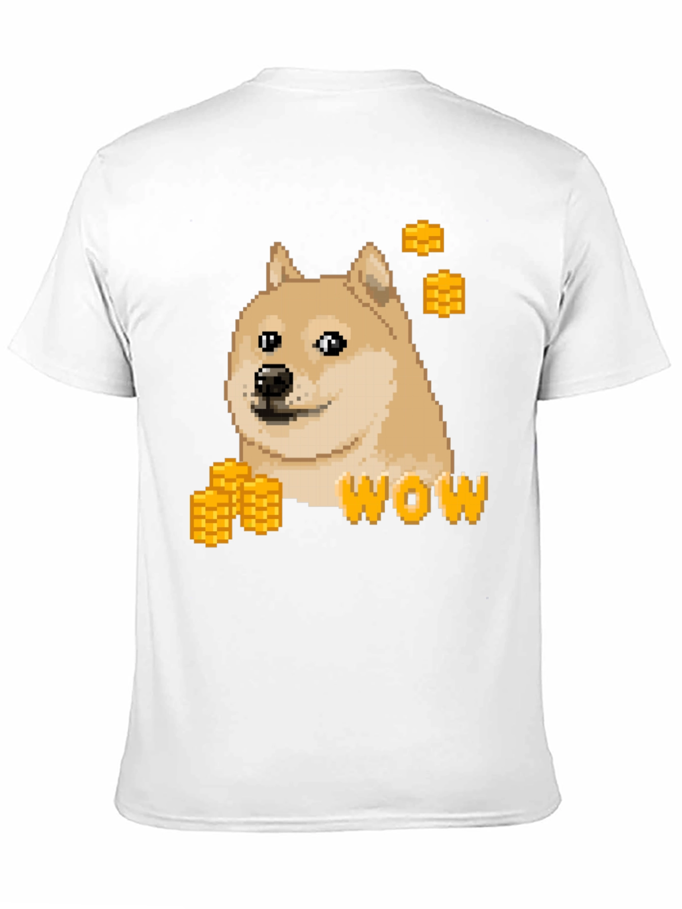 Pixel Doge WOW T-Shirt - Crypto Meme Tee
