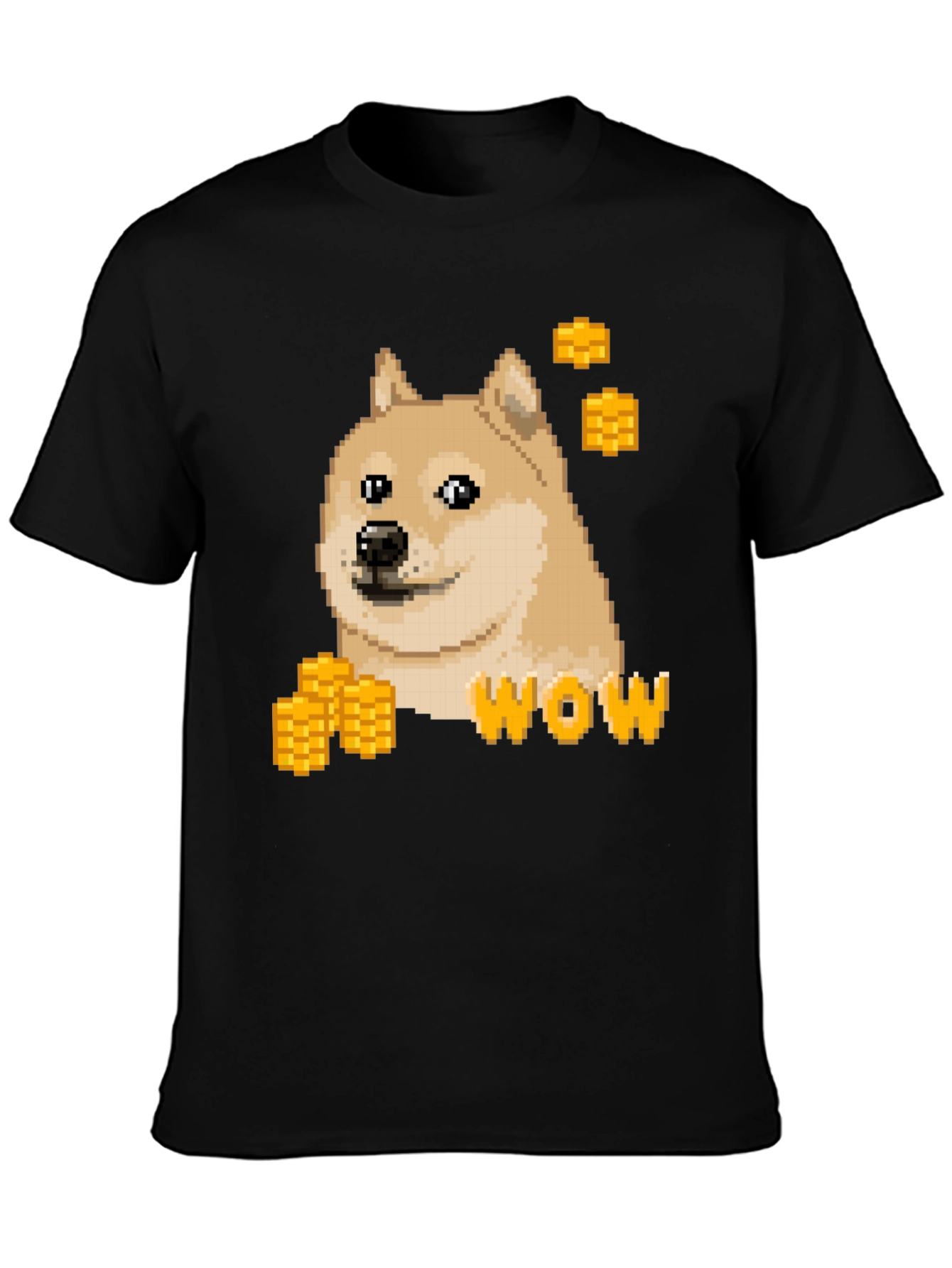 Pixel Doge WOW T-Shirt - Crypto Meme Tee