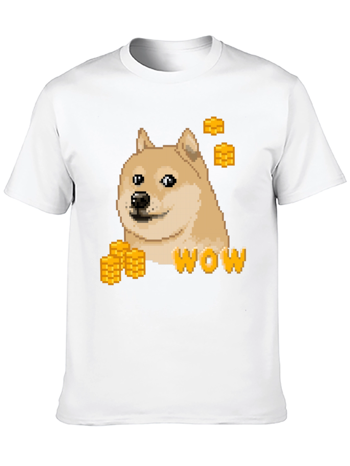 Pixel Doge WOW T-Shirt - Crypto Meme Tee