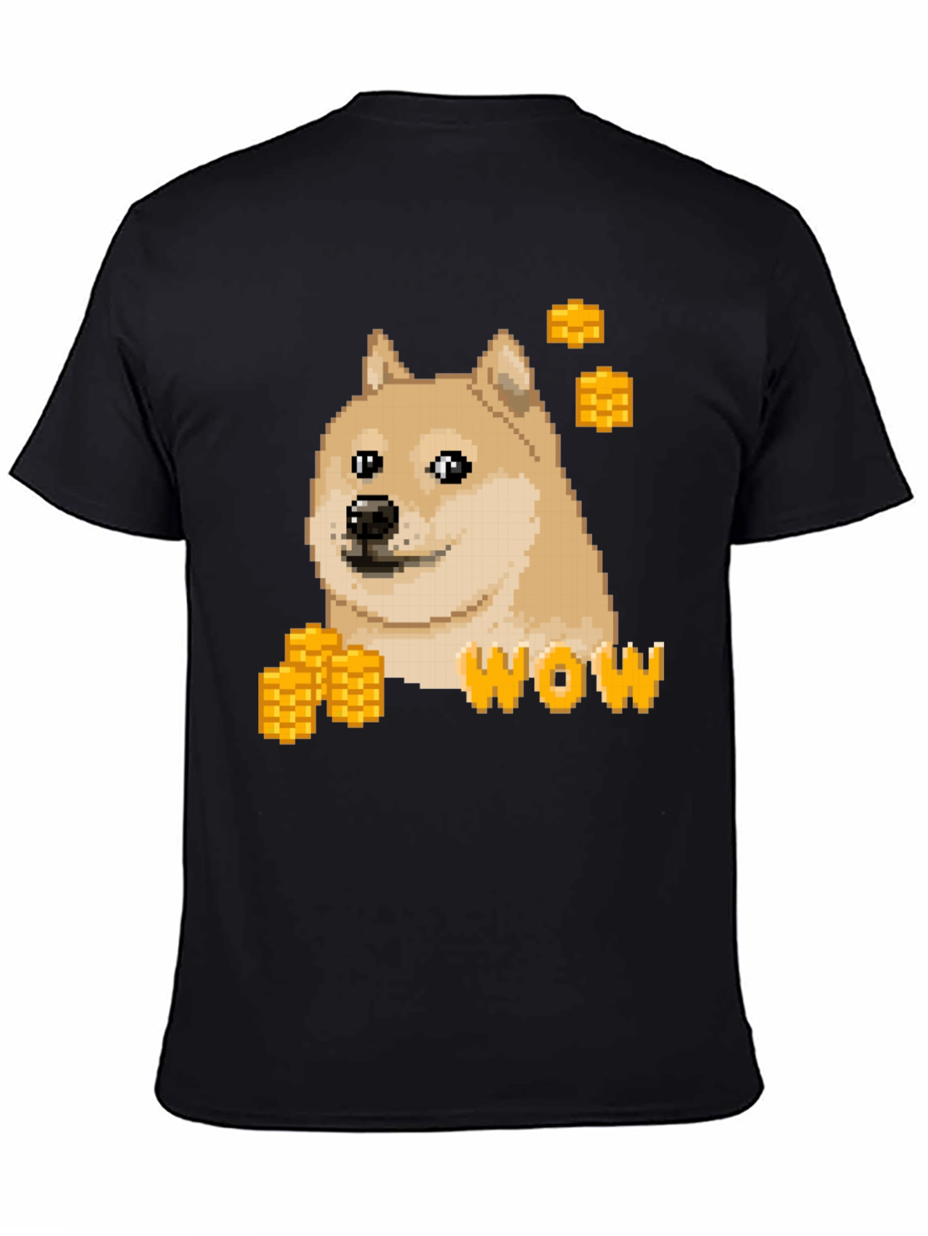 Pixel Doge WOW T-Shirt - Crypto Meme Tee