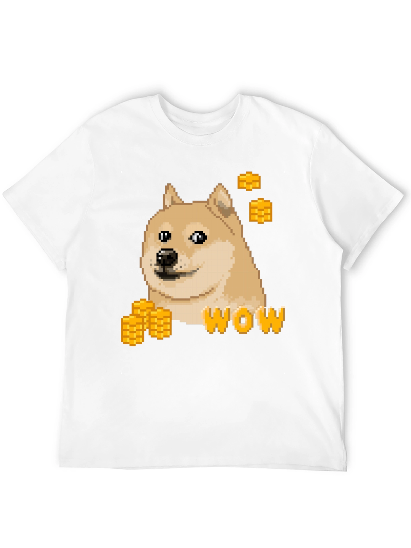 Pixel Doge WOW T-Shirt - Crypto Meme Tee