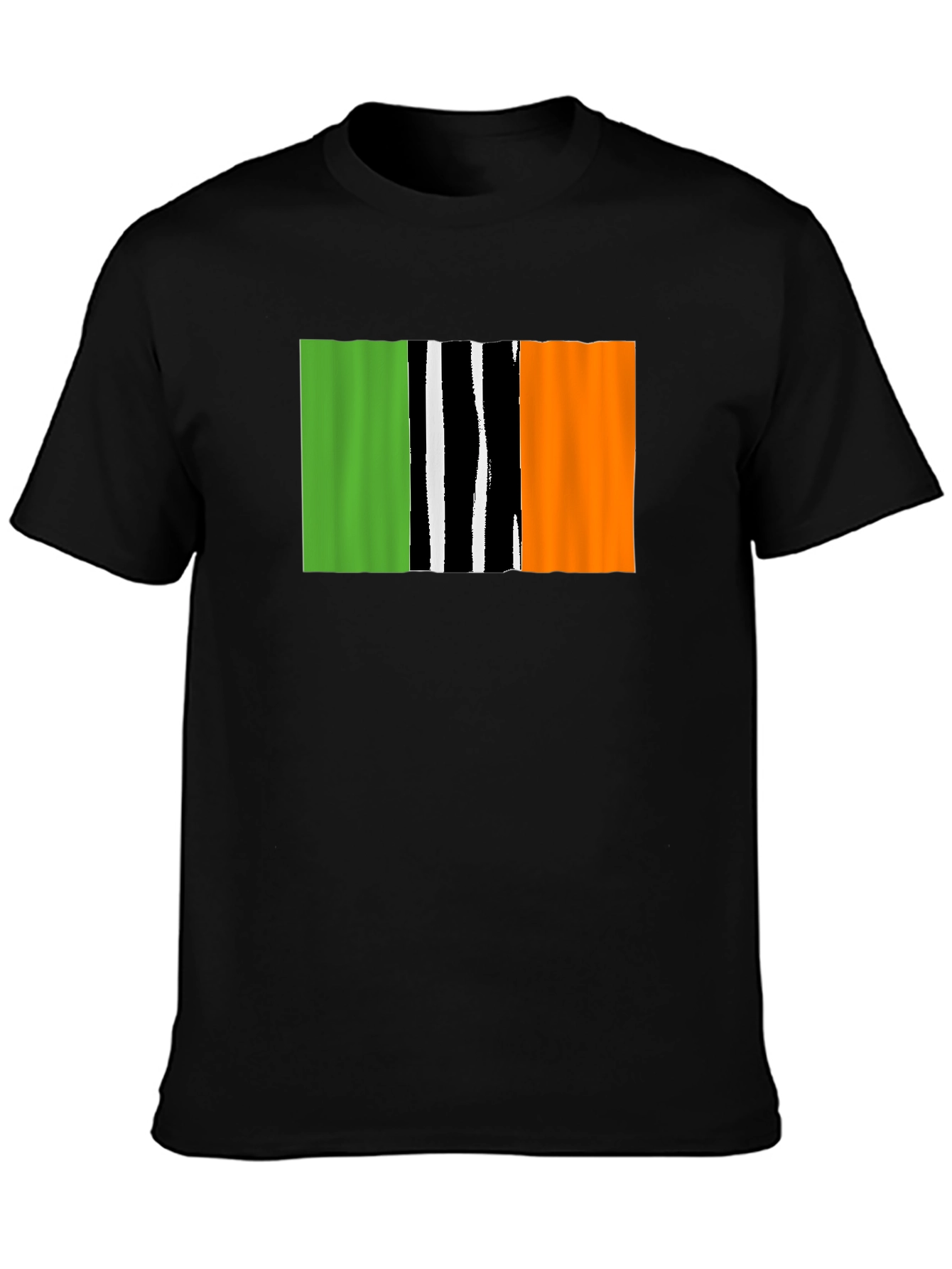 Irish Flag T-Shirt - Black Crew Neck Tee
