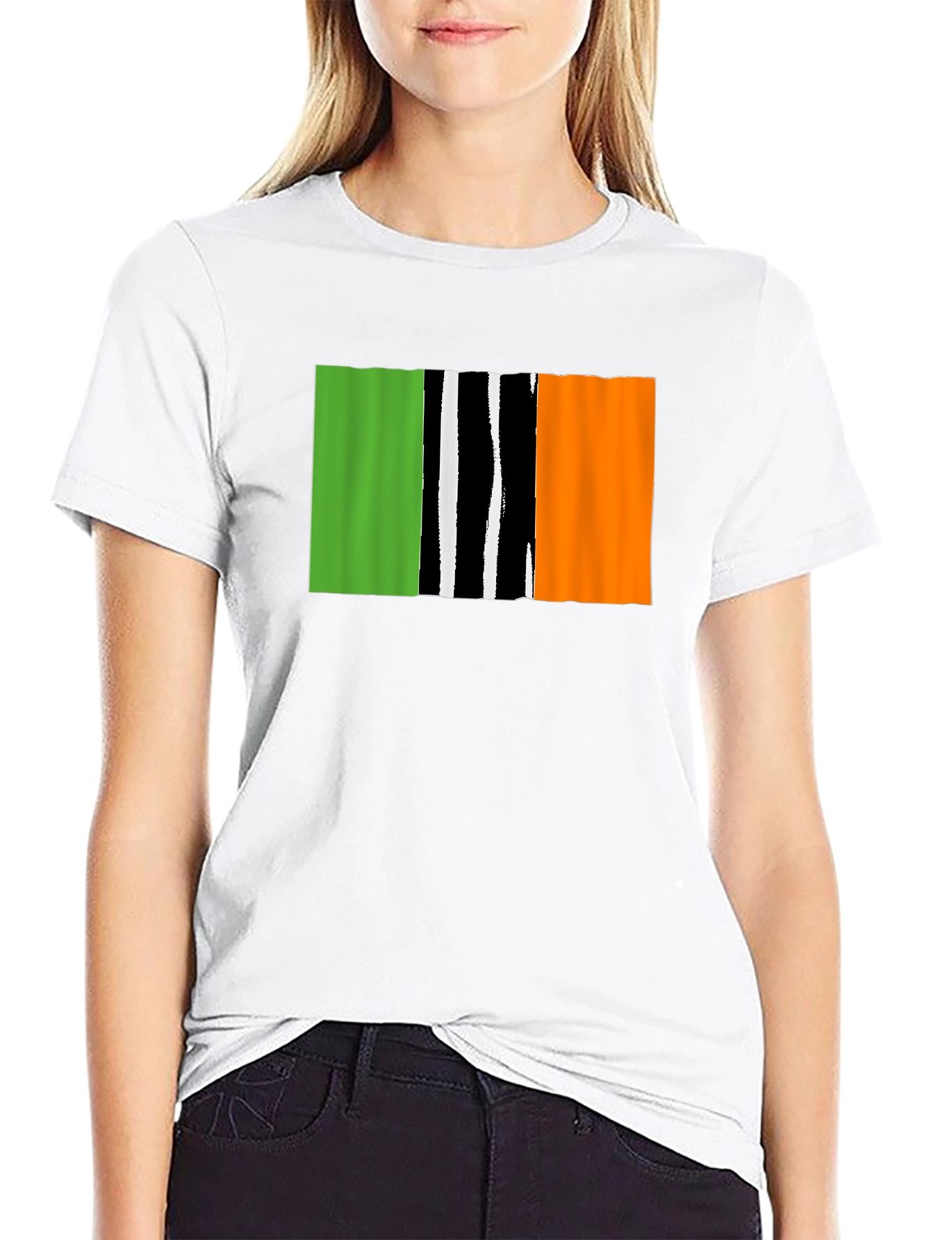 Irish Flag T-Shirt - Black Crew Neck Tee