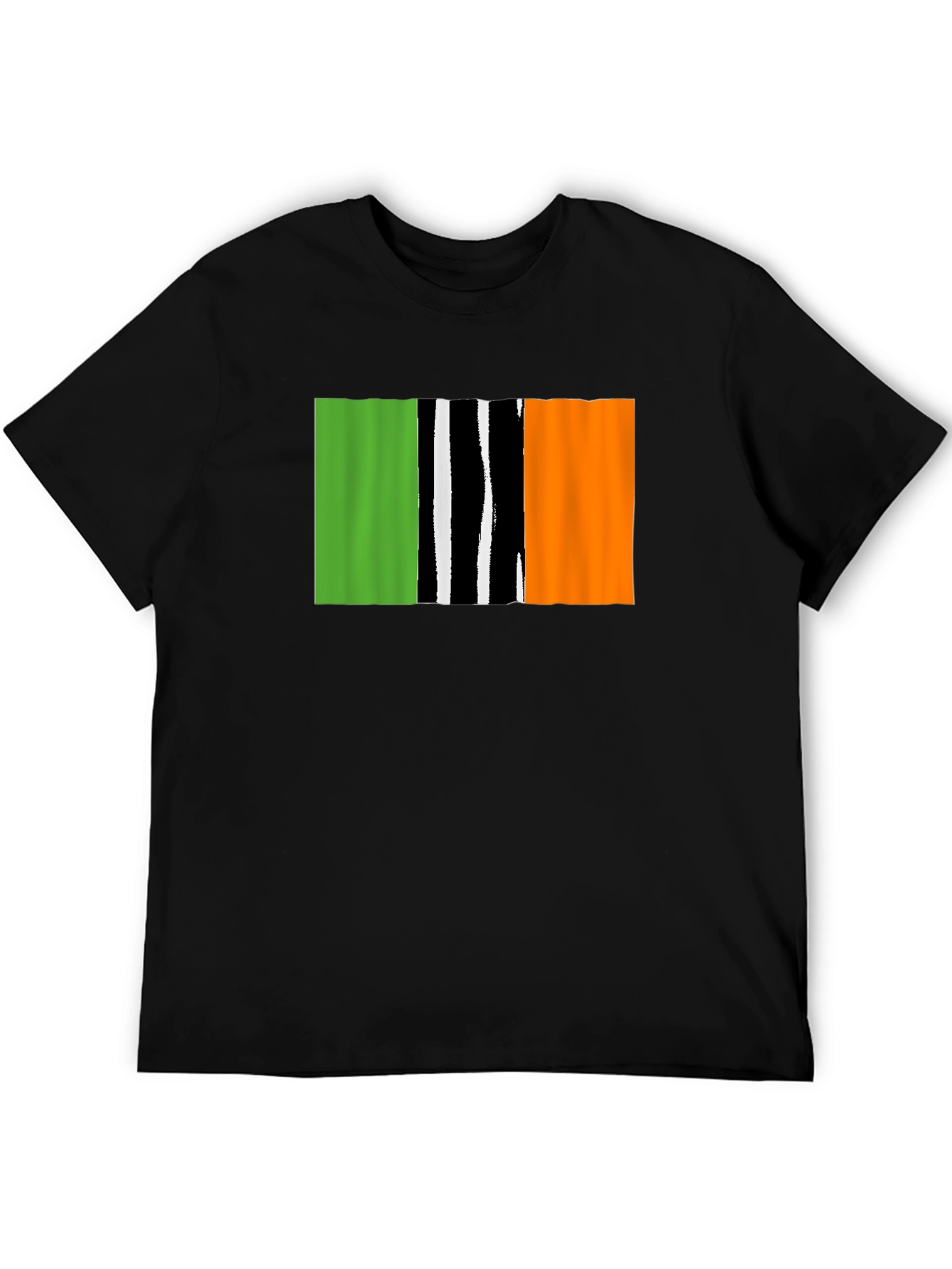 Irish Flag T-Shirt - Black Crew Neck Tee