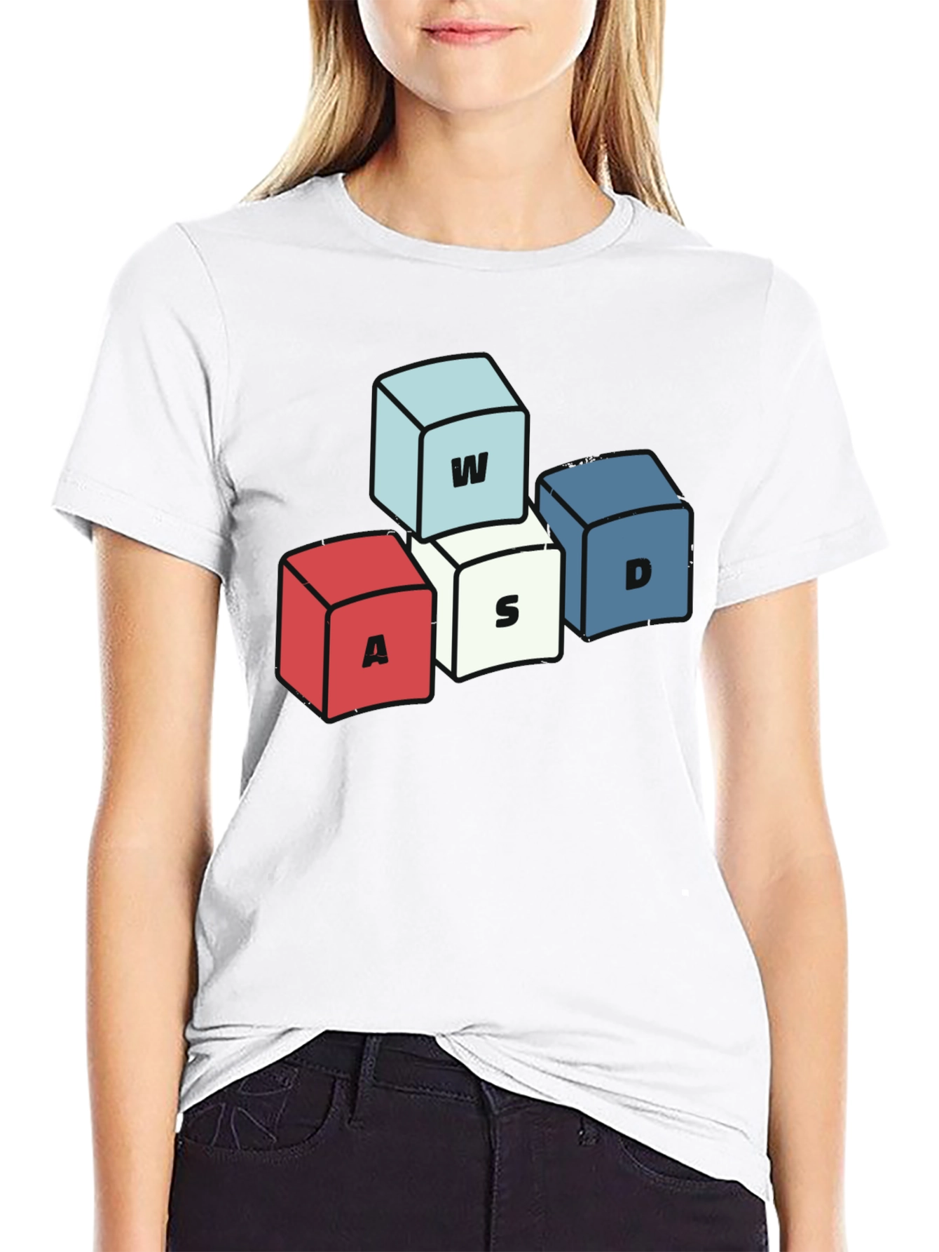 Gamer WASD Keys T-Shirt - Novelty Gaming Tee