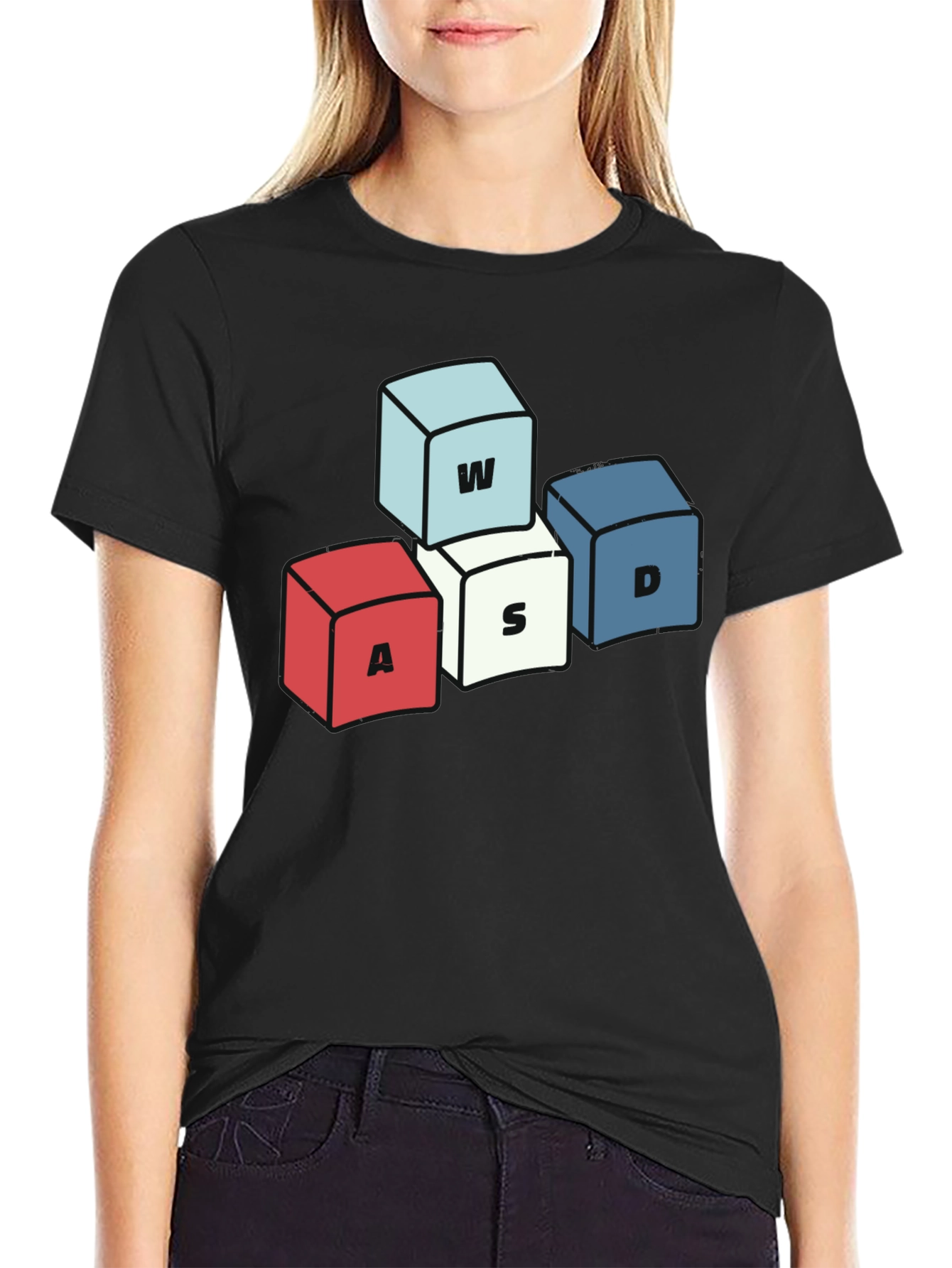 Gamer WASD Keys T-Shirt - Novelty Gaming Tee
