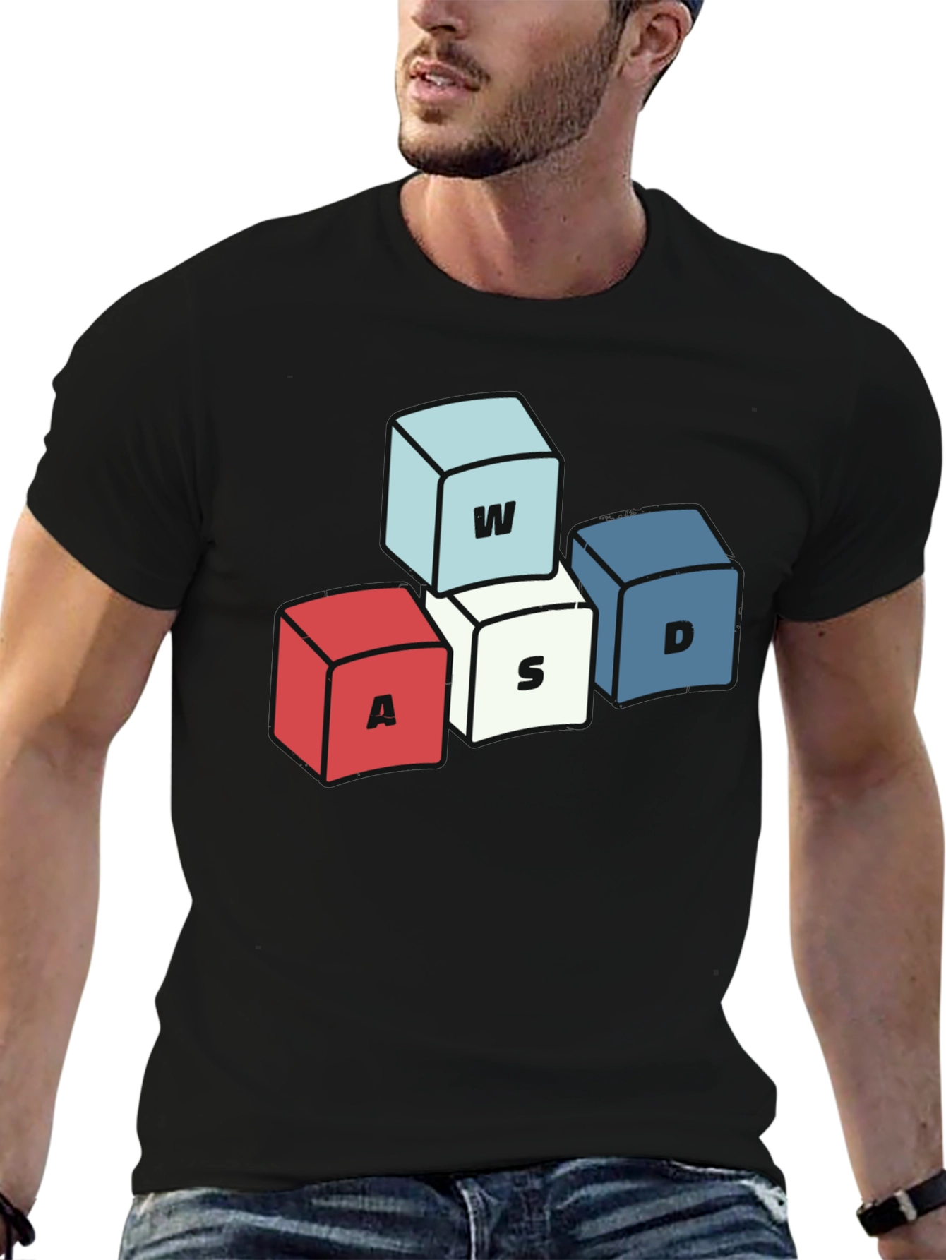 Gamer WASD Keys T-Shirt - Novelty Gaming Tee