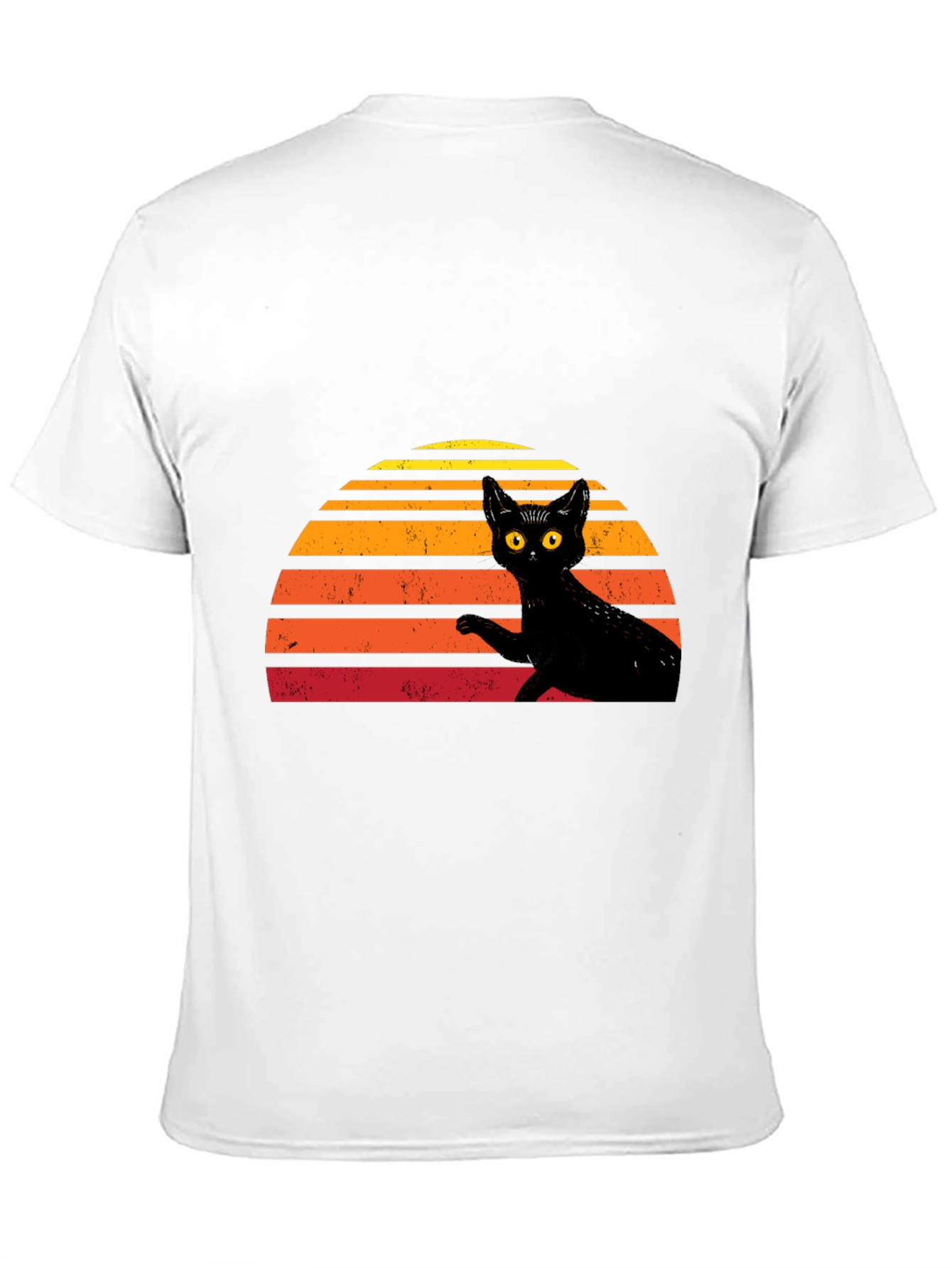 Retro Black Cat Graphic T-Shirt