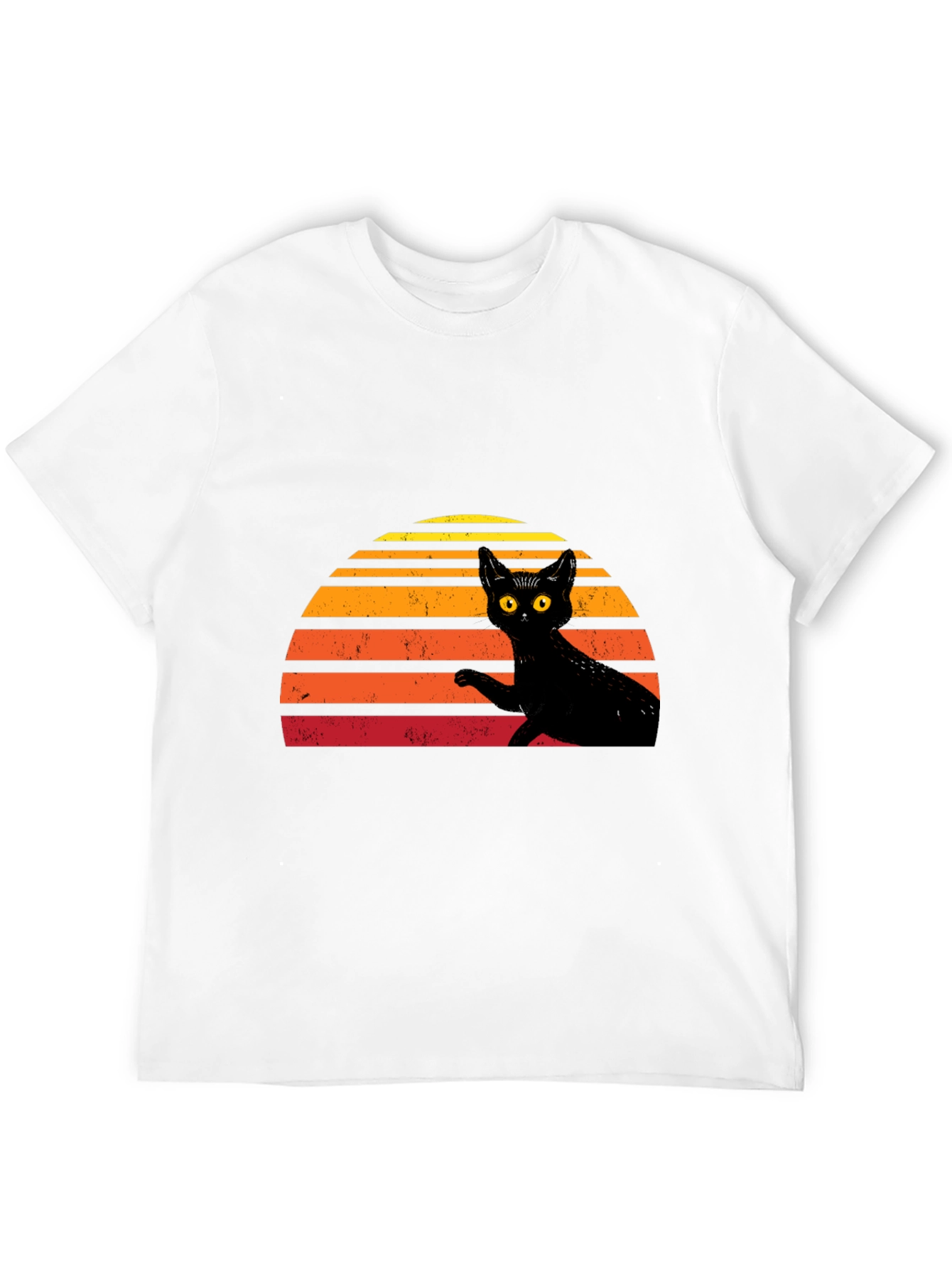 Retro Black Cat Graphic T-Shirt