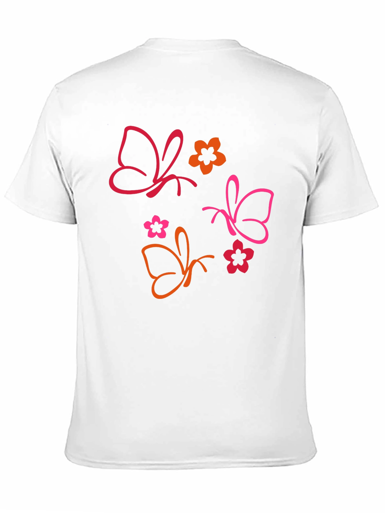 Butterfly & Floral Graphic Black T-Shirt