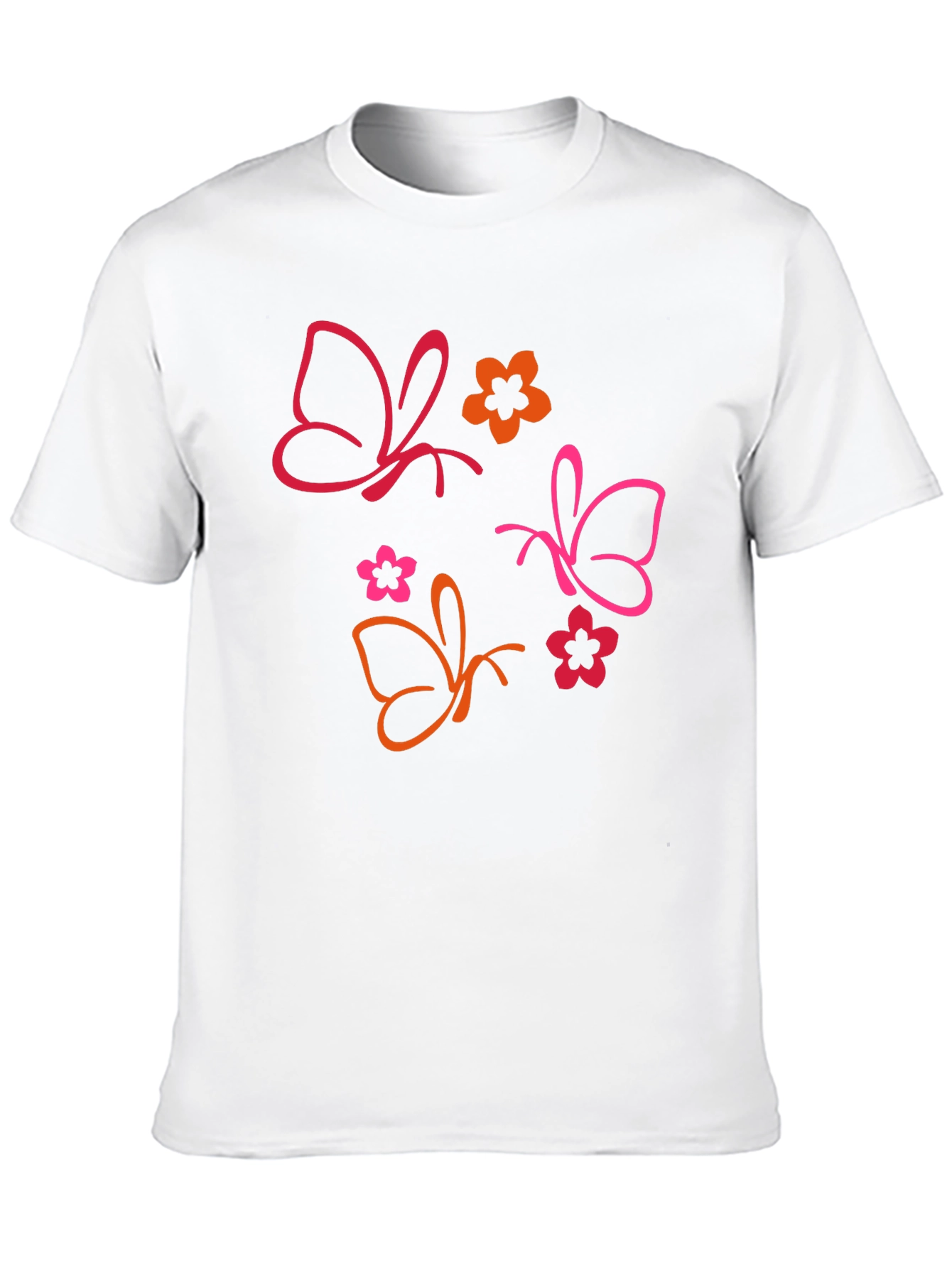 Butterfly & Floral Graphic Black T-Shirt
