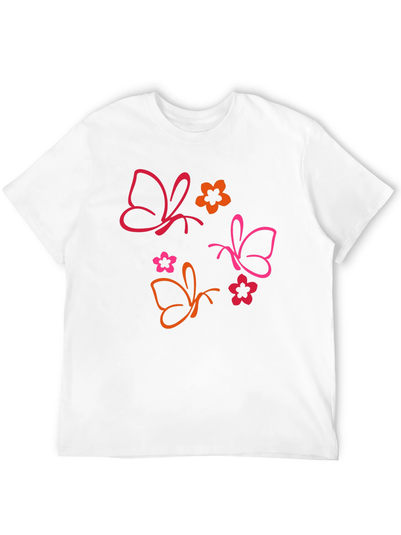 Butterfly & Floral Graphic Black T-Shirt