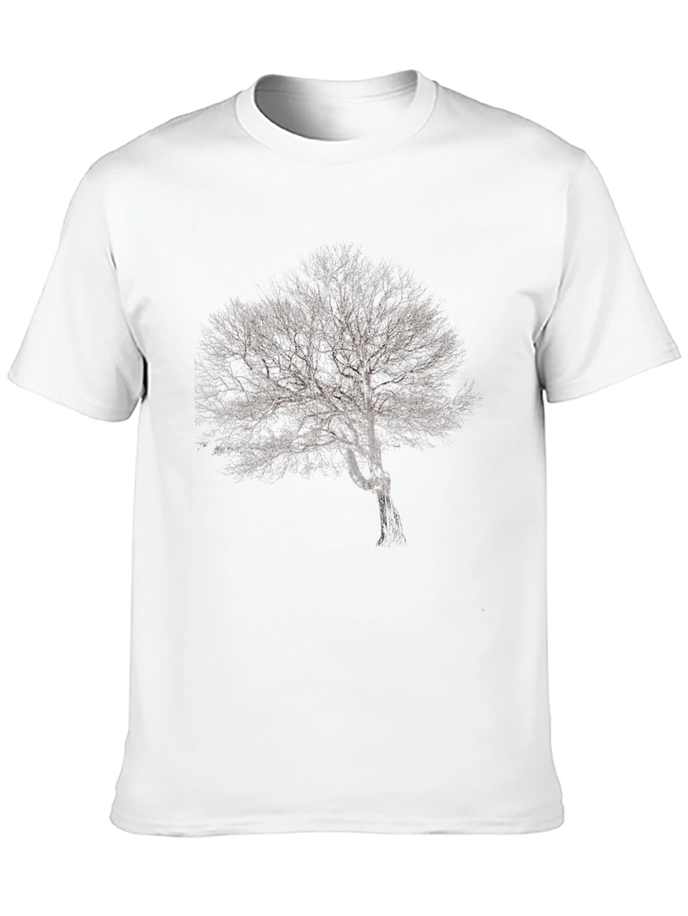 Monochrome Tree Graphic Tee - Modern Style