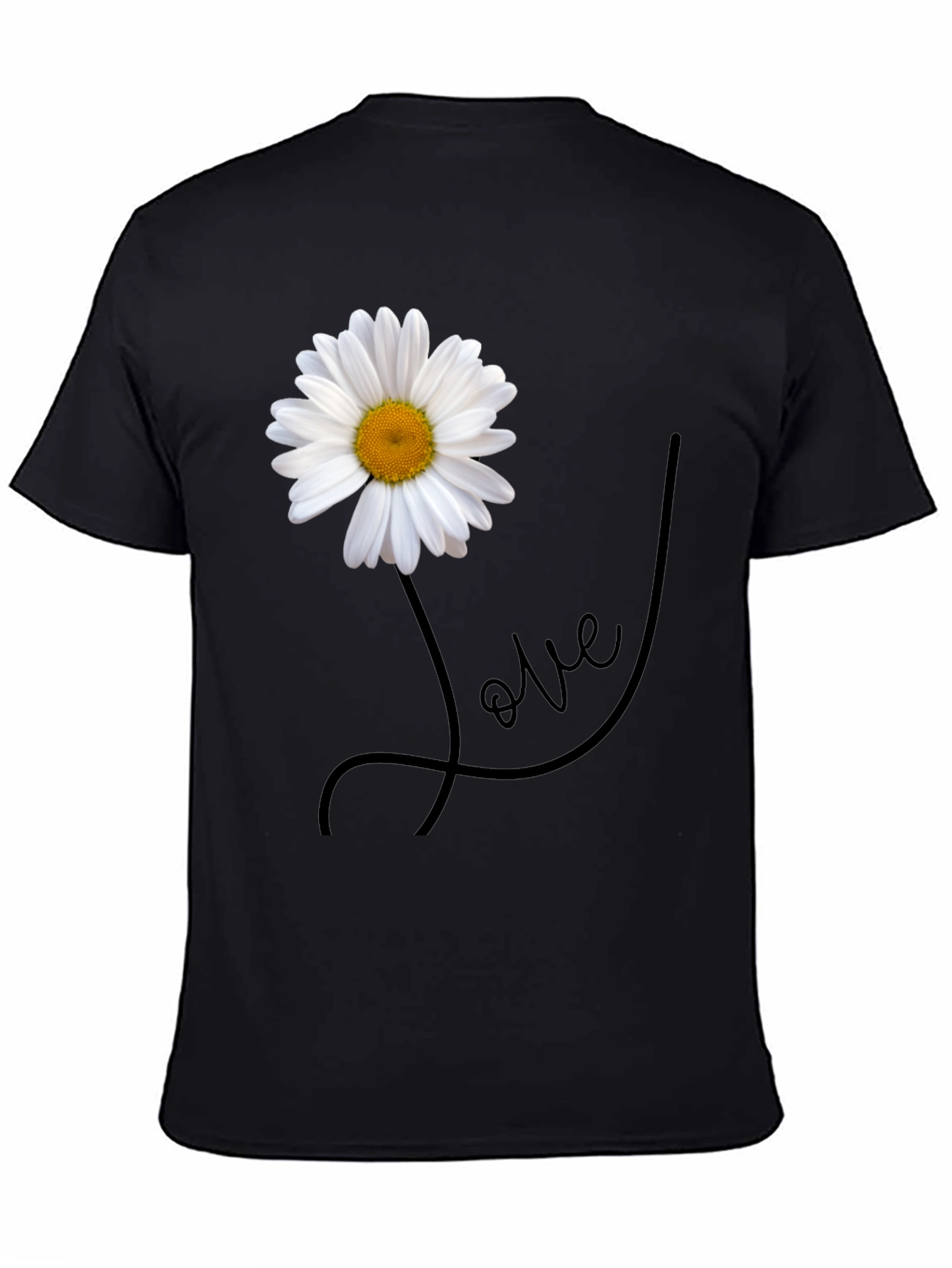 Daisy Love Graphic Tee - Stylish Mens Black T-Shirt