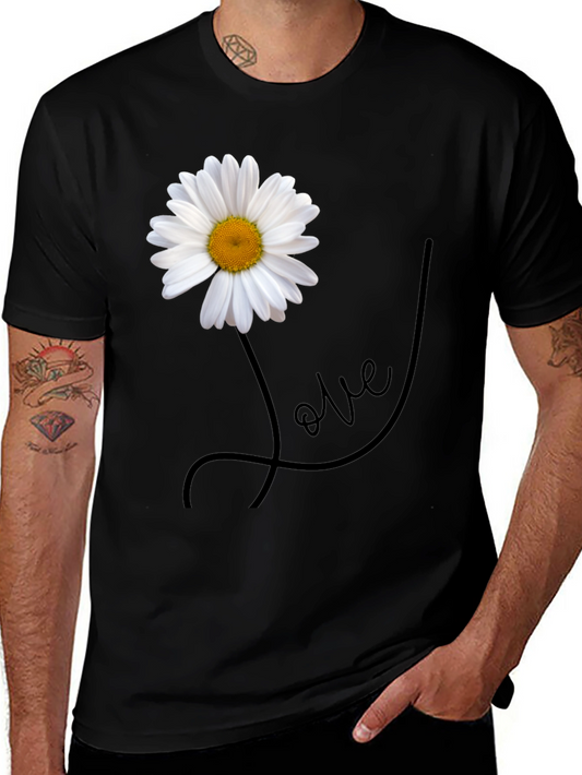 Daisy Love Graphic Tee - Stylish Mens Black T-Shirt