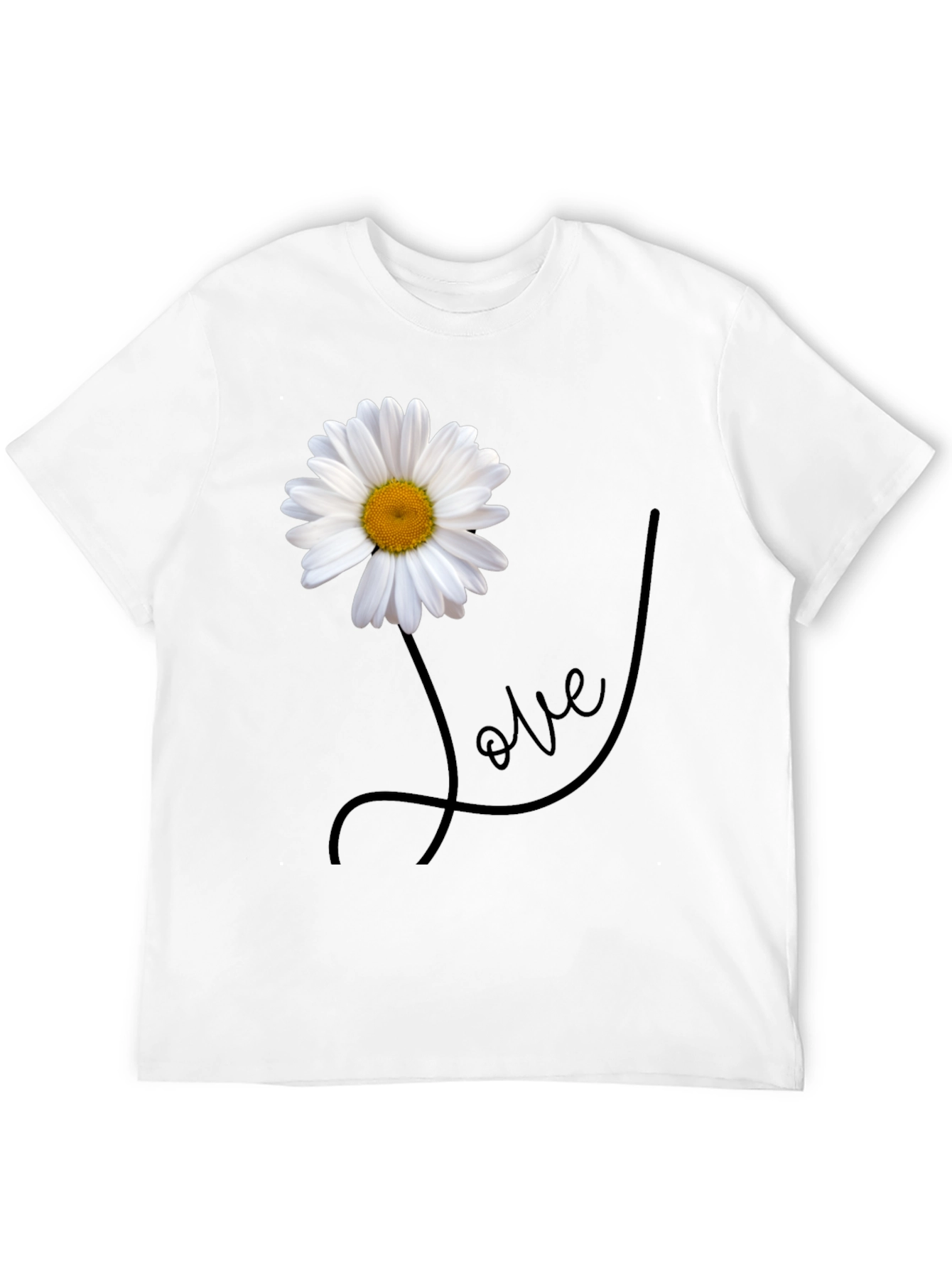 Daisy Love Graphic Tee - Stylish Mens Black T-Shirt