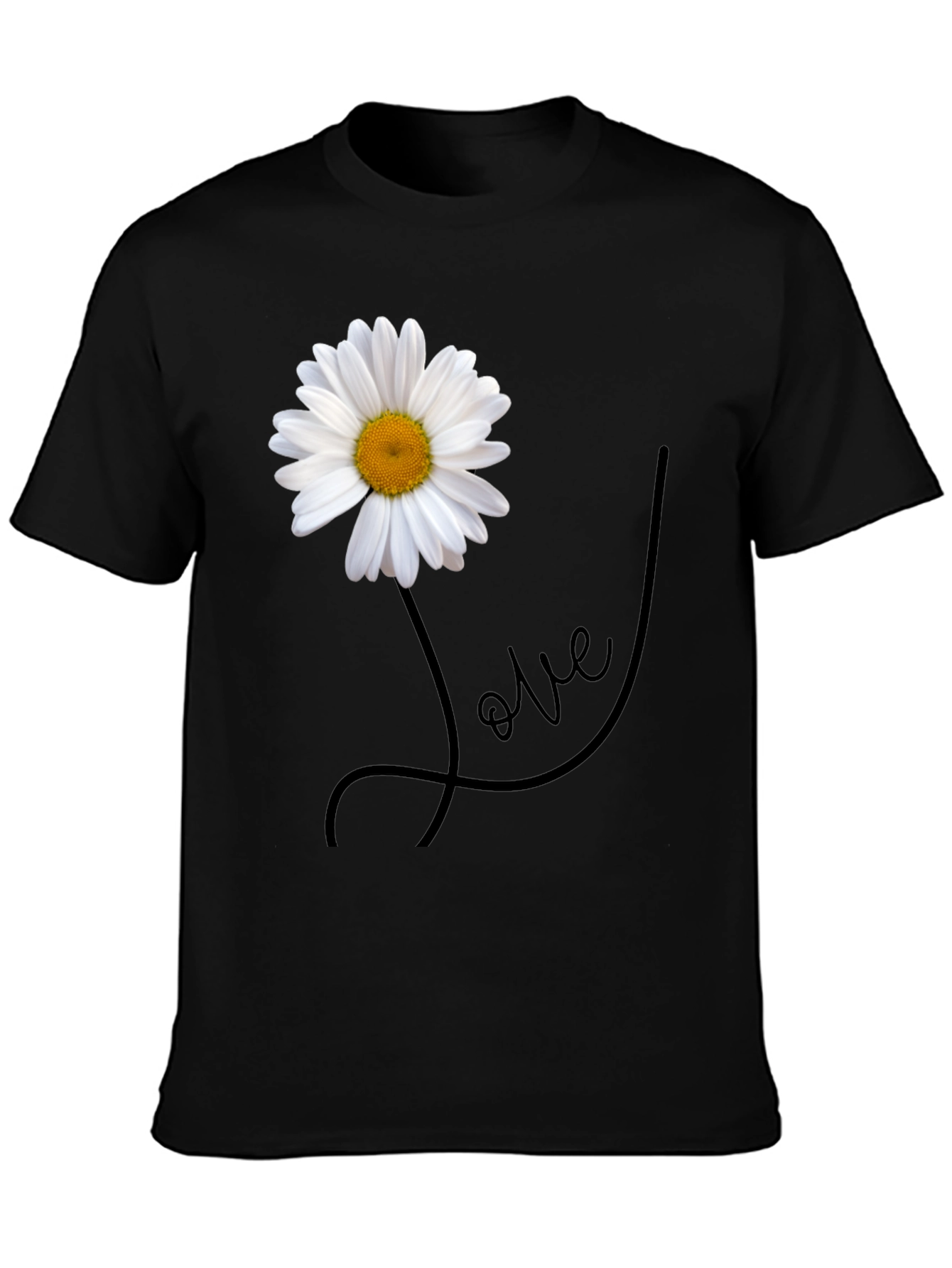 Daisy Love Graphic Tee - Stylish Mens Black T-Shirt