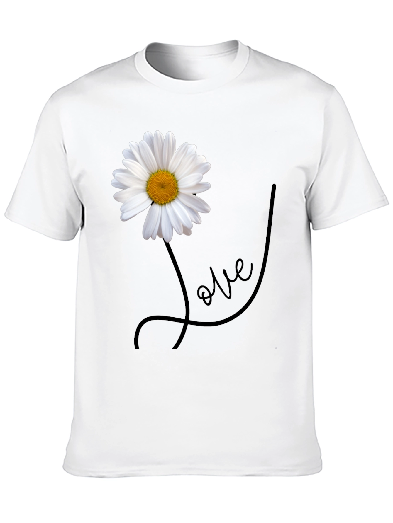 Daisy Love Graphic Tee - Stylish Mens Black T-Shirt