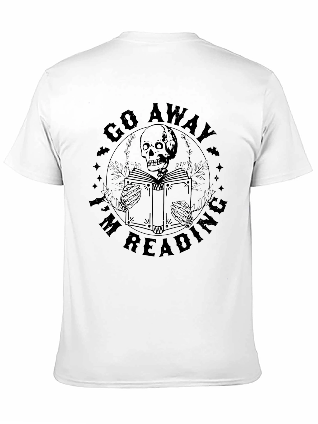 Go Away Im Reading T-Shirt: Skull Book Lover Tee