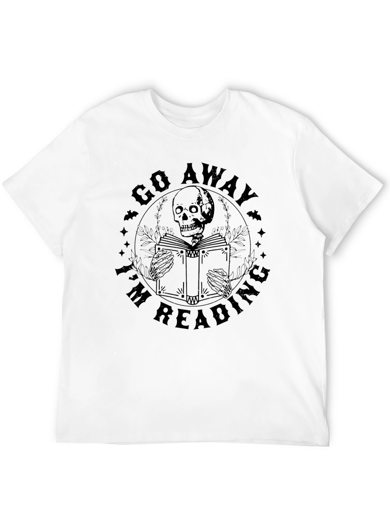 Go Away Im Reading T-Shirt: Skull Book Lover Tee