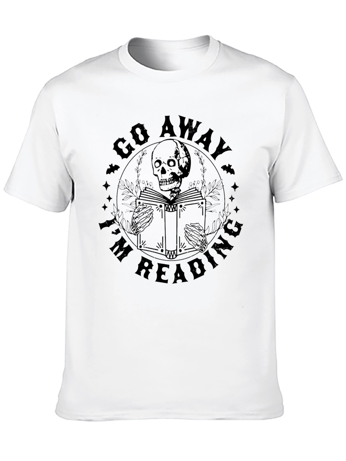 Go Away Im Reading T-Shirt: Skull Book Lover Tee