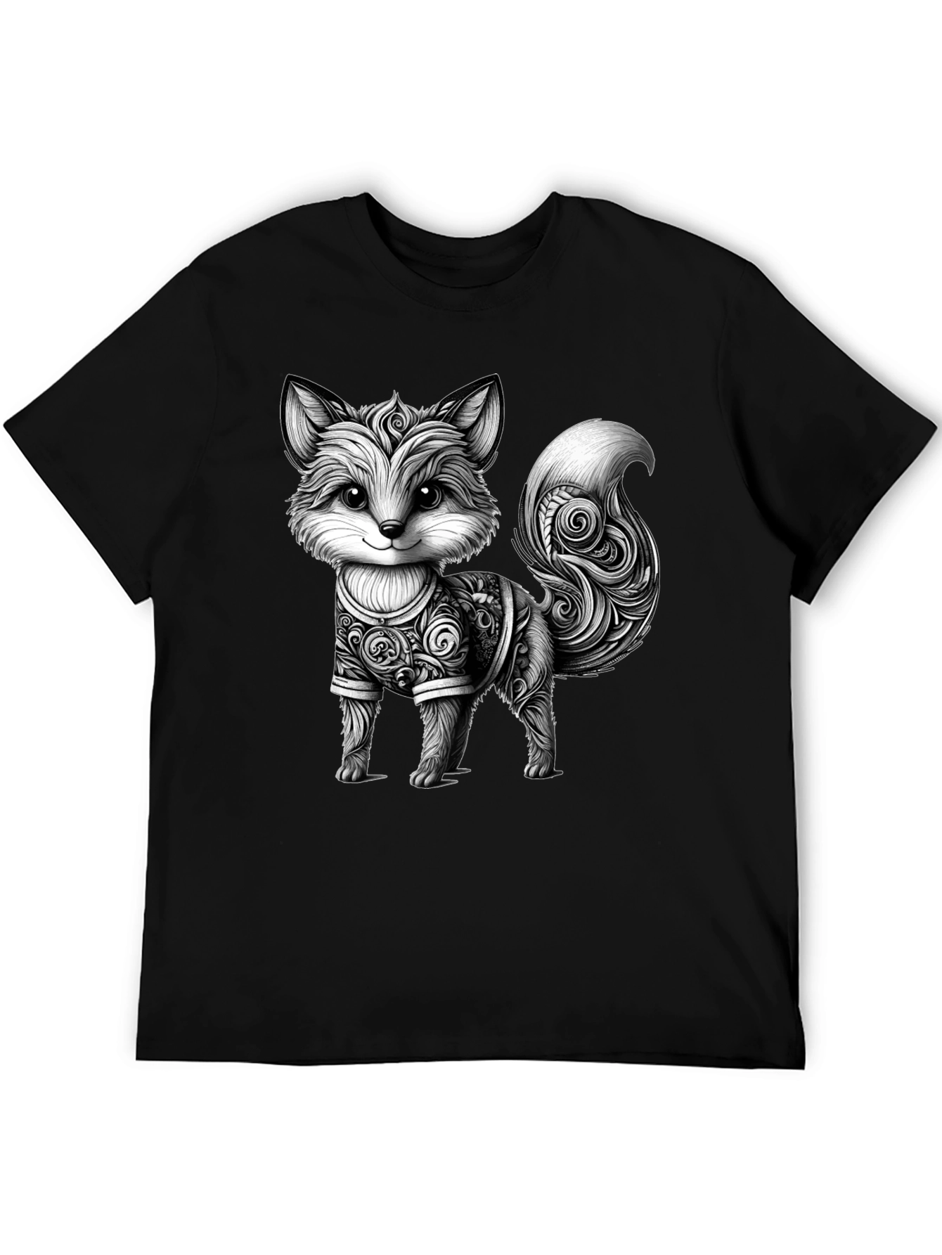 Cute Fox Graphic Tee - Stylish Black Shirt