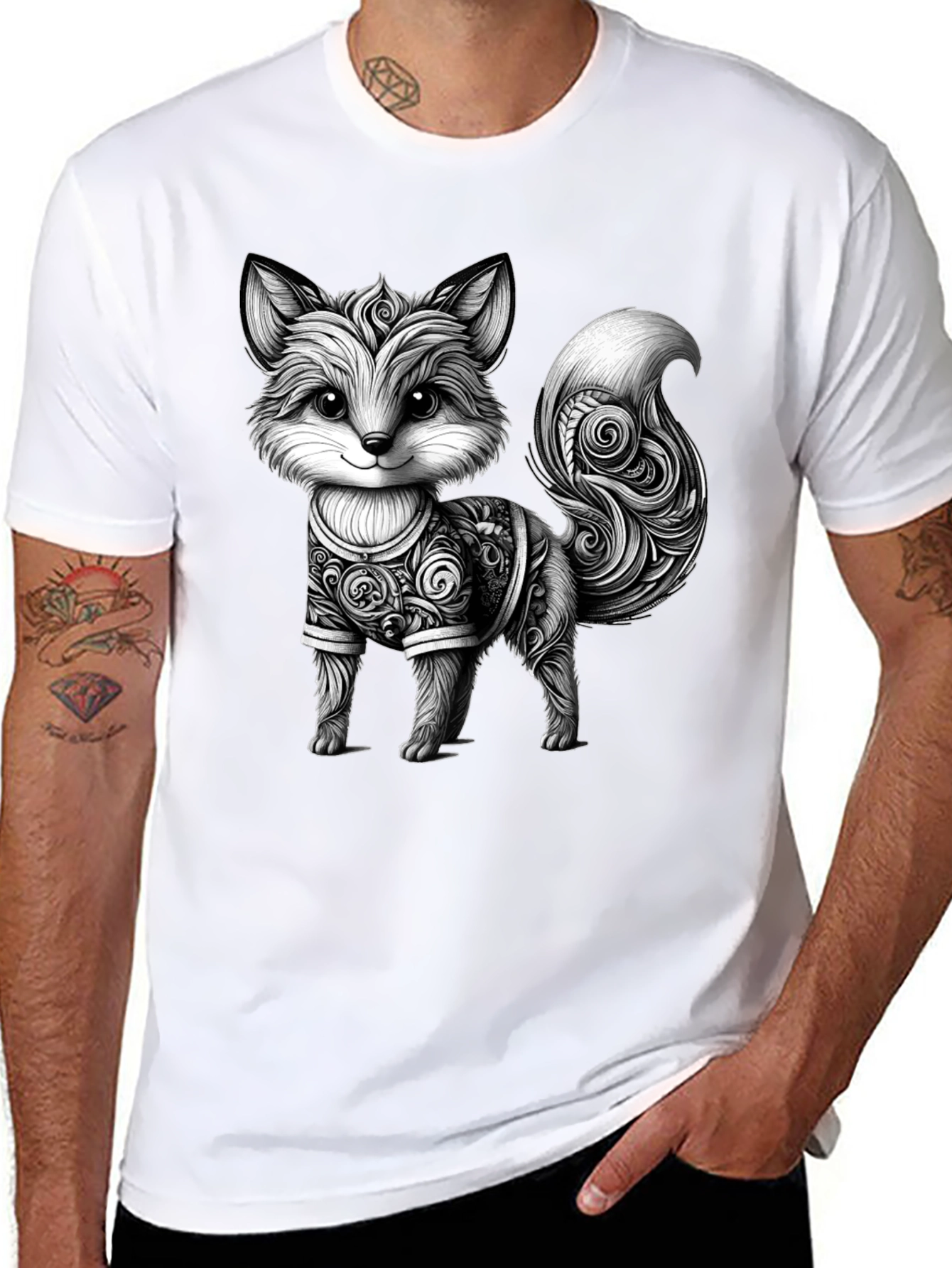 Cute Fox Graphic Tee - Stylish Black Shirt
