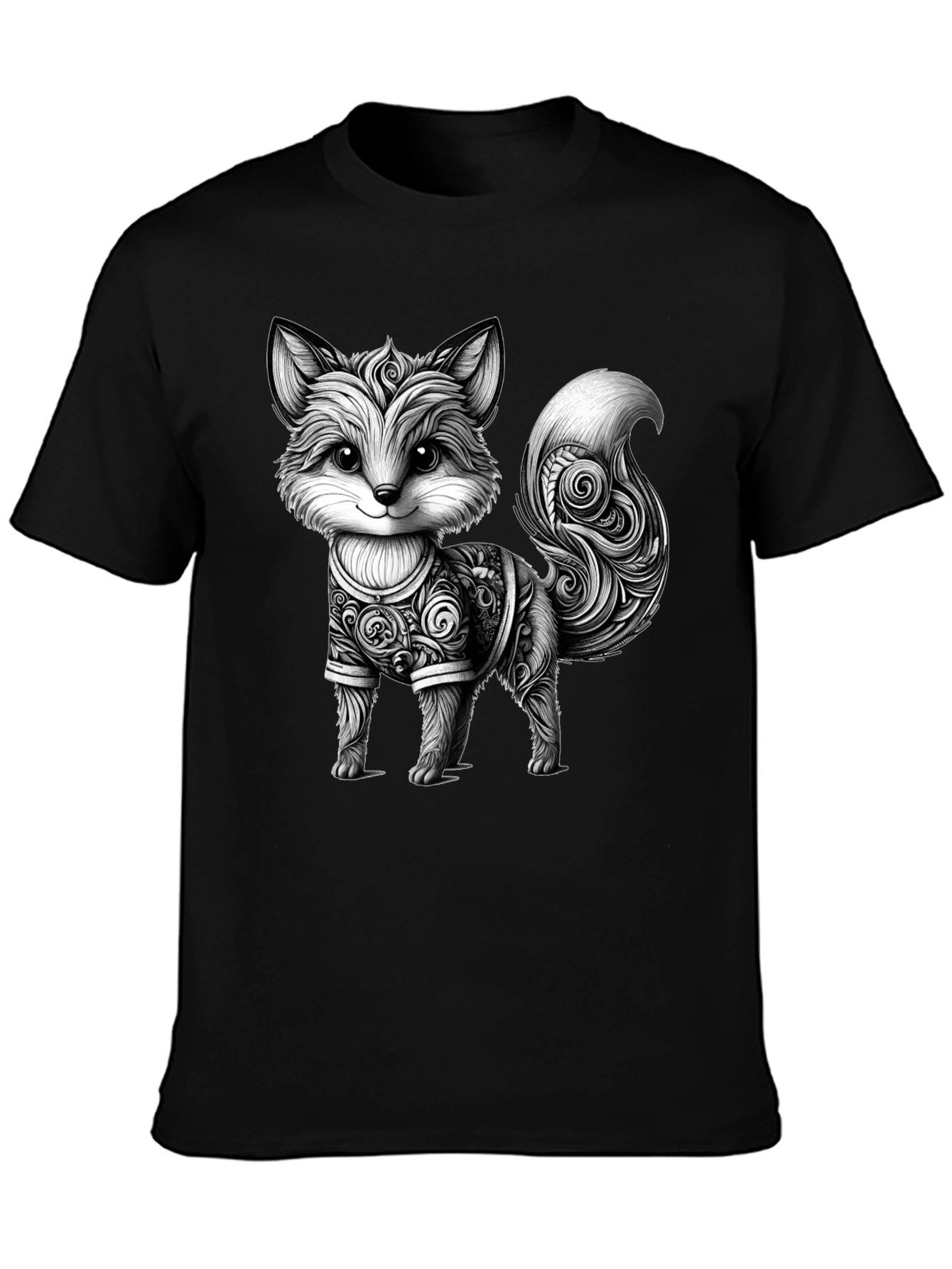 Cute Fox Graphic Tee - Stylish Black Shirt